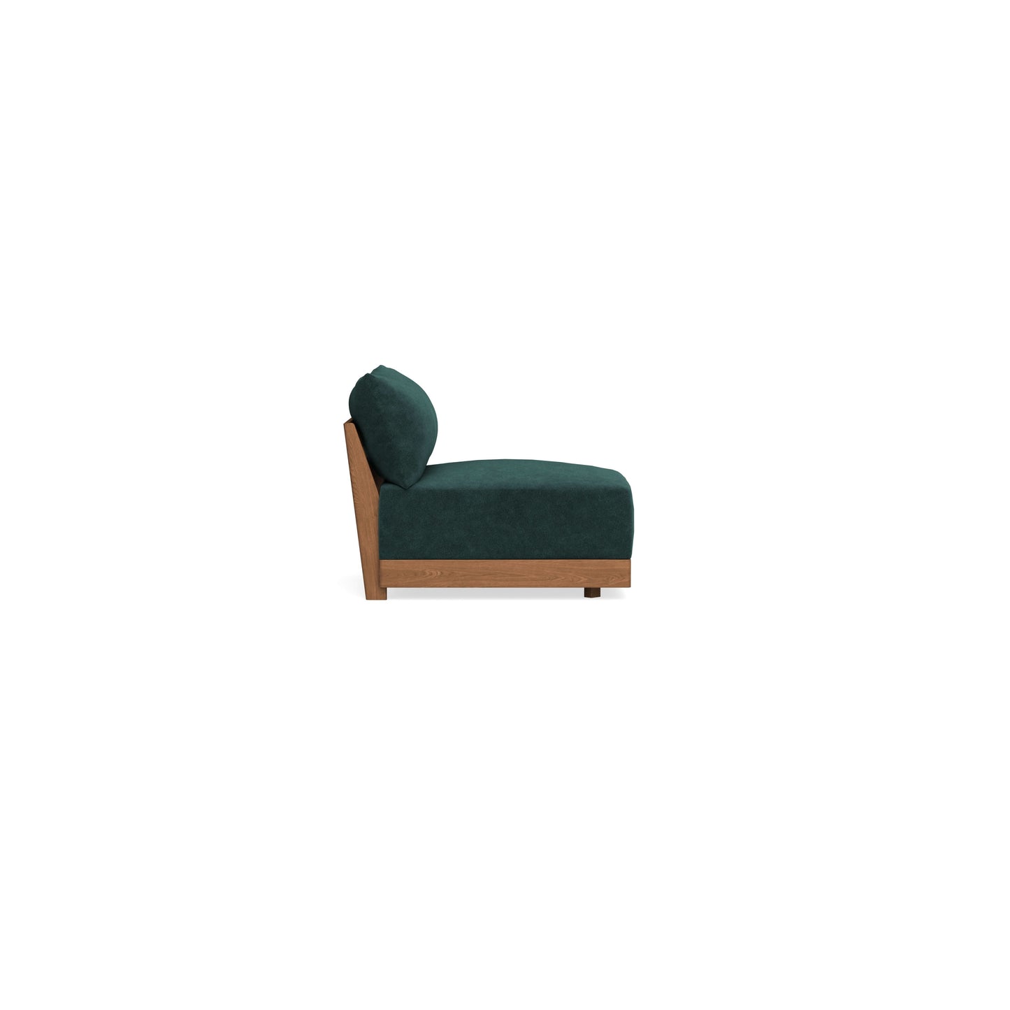 Modular Bondi Espresso Armless Chair in Harbor Blue | Memory Foam Blend