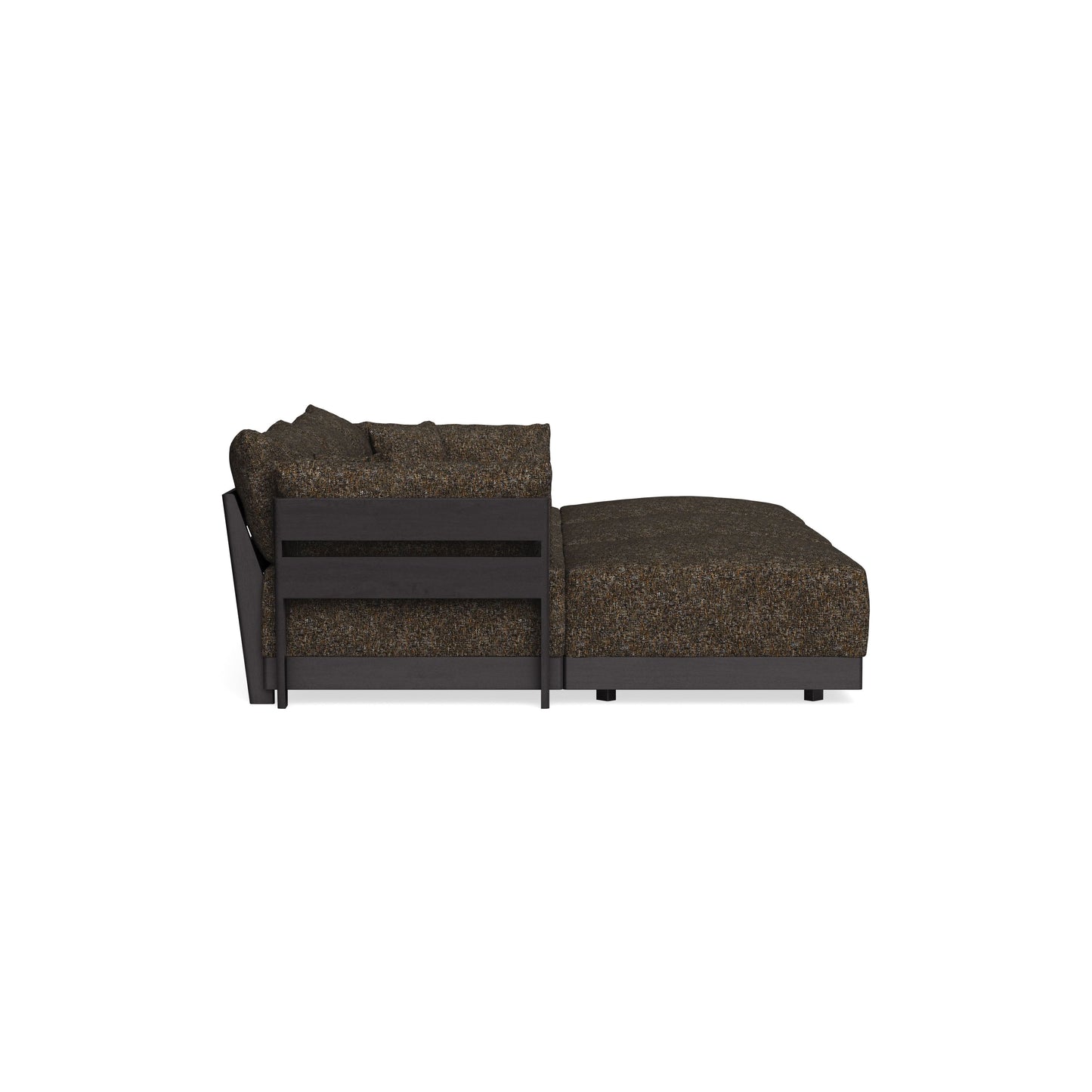 Modular Bondi Black 3-Seater Daybed Sofa Sectional in Phantom | Classic Blend