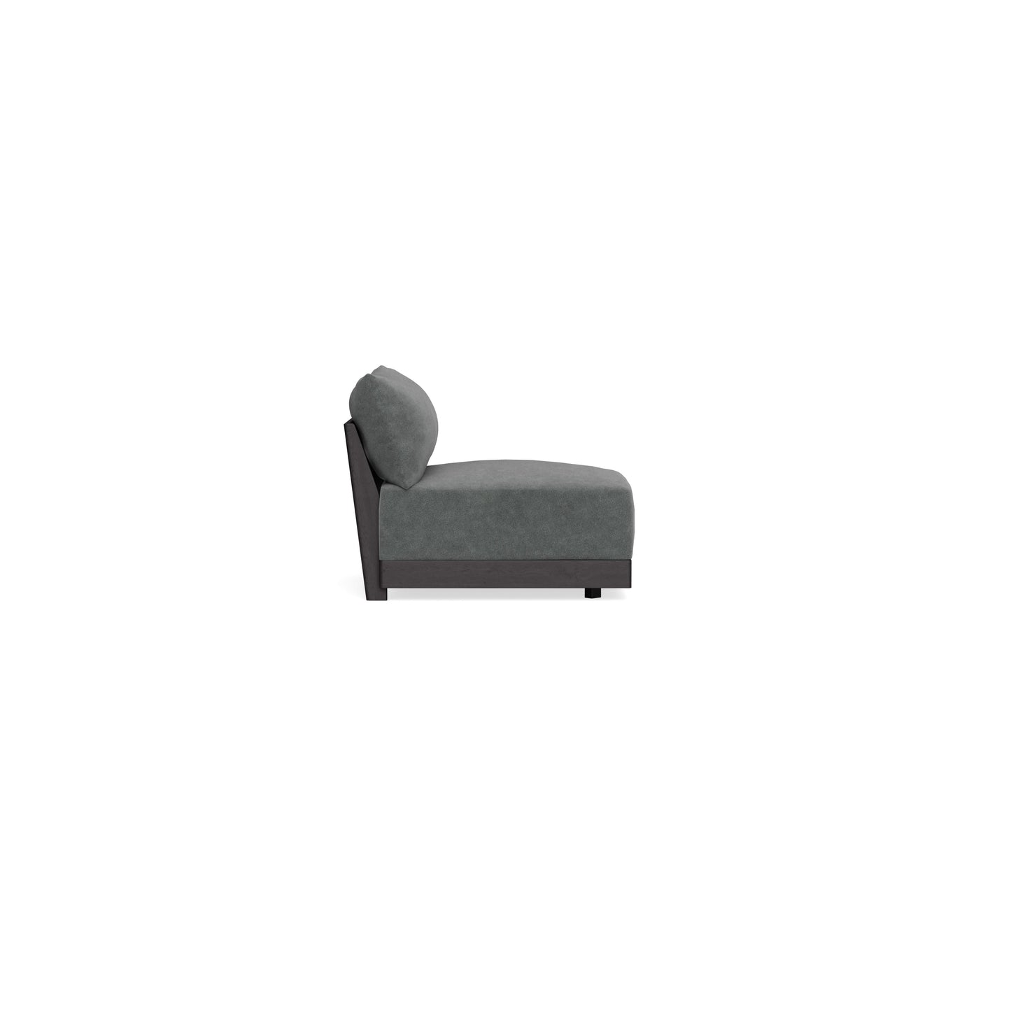 Modular Bondi Black Armless Chair in Chimney Gray | Memory Foam Blend