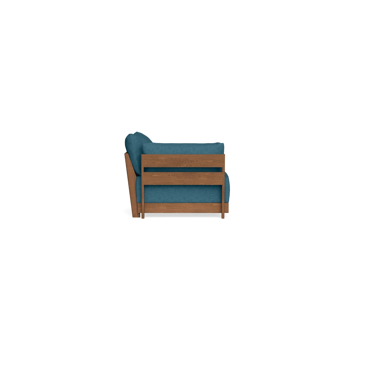 Modular Bondi Espresso End Chair in Aegean Blue | Memory Foam Blend