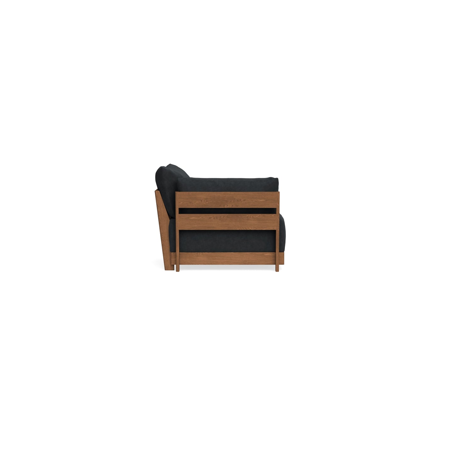 Modular Bondi Espresso End Chair in Coal | Memory Foam Blend