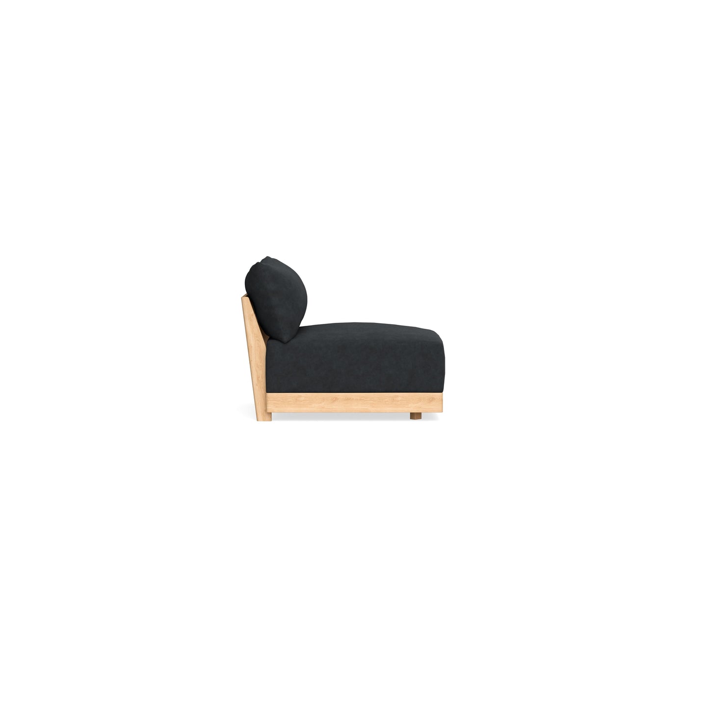 Modular Bondi Latte Armless Chair in Coal | Memory Foam Blend