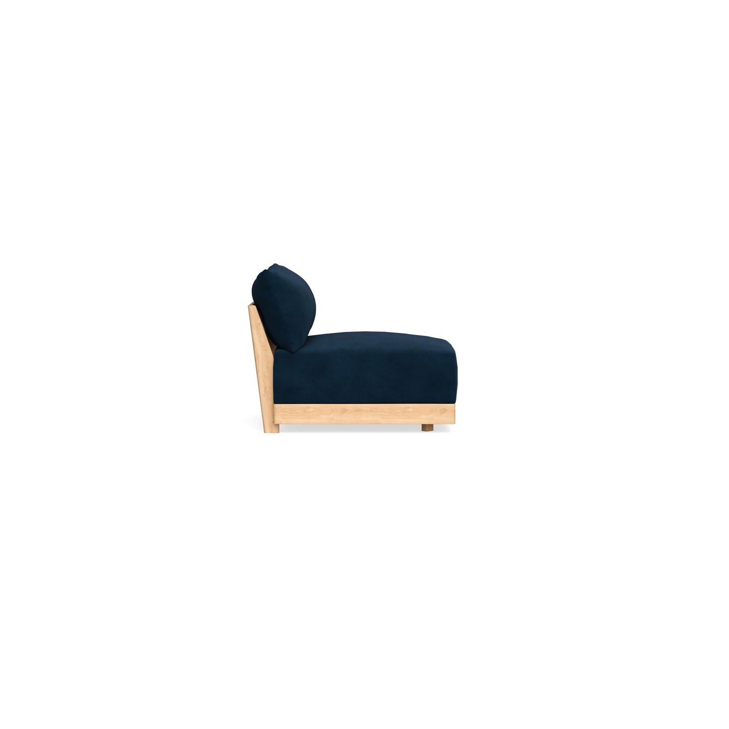 Modular Bondi Latte Armless Chair in Royal Blue | Memory Foam Blend