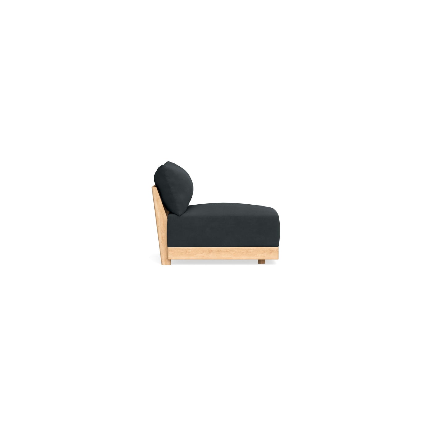 Modular Bondi Latte Armless Chair in Obsidian | Memory Foam Blend