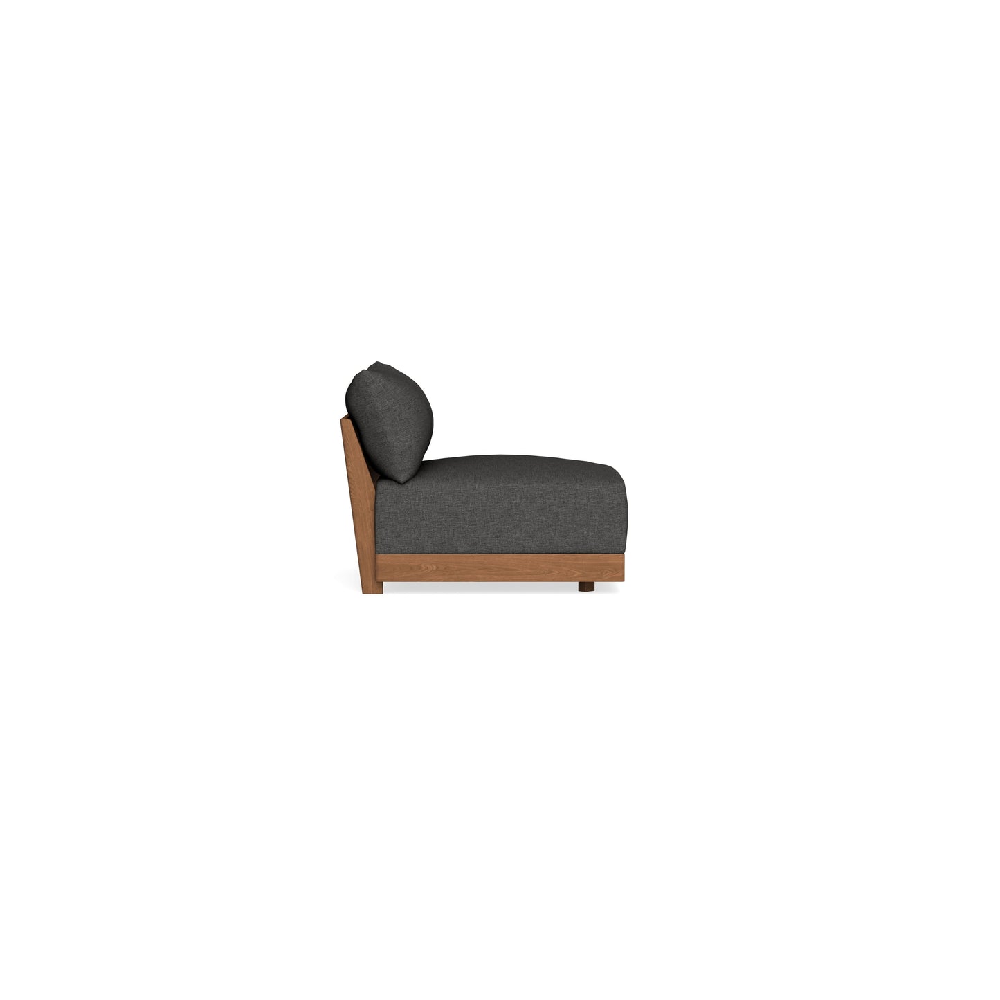 Modular Bondi Espresso Armless Chair in Graphite | Memory Foam Blend