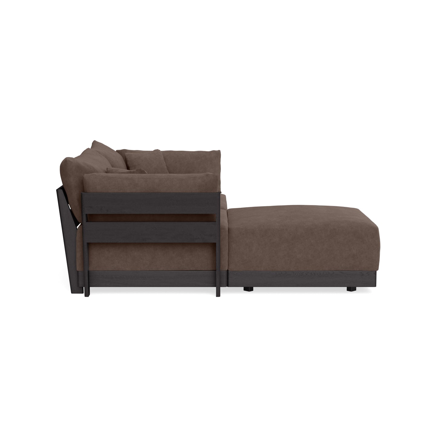 Modular Bondi Black 2-Seater Sectional in Chocolate | Classic Blend