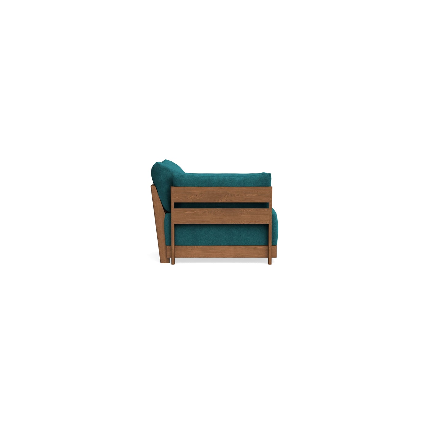 Modular Bondi Espresso End Chair in Ocean | Memory Foam Blend