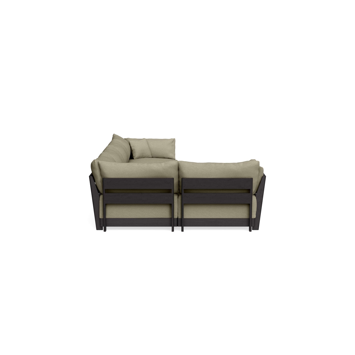 Modular Bondi Black 5-Seater L-Sectional in Cappuccino | Memory Foam Blend