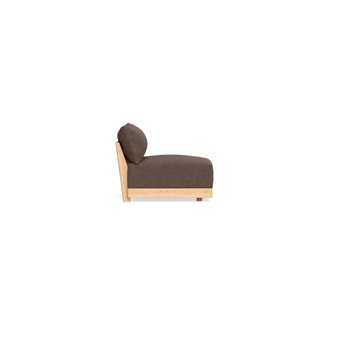 Modular Bondi Latte Armless Chair in Chocolate | Memory Foam Blend