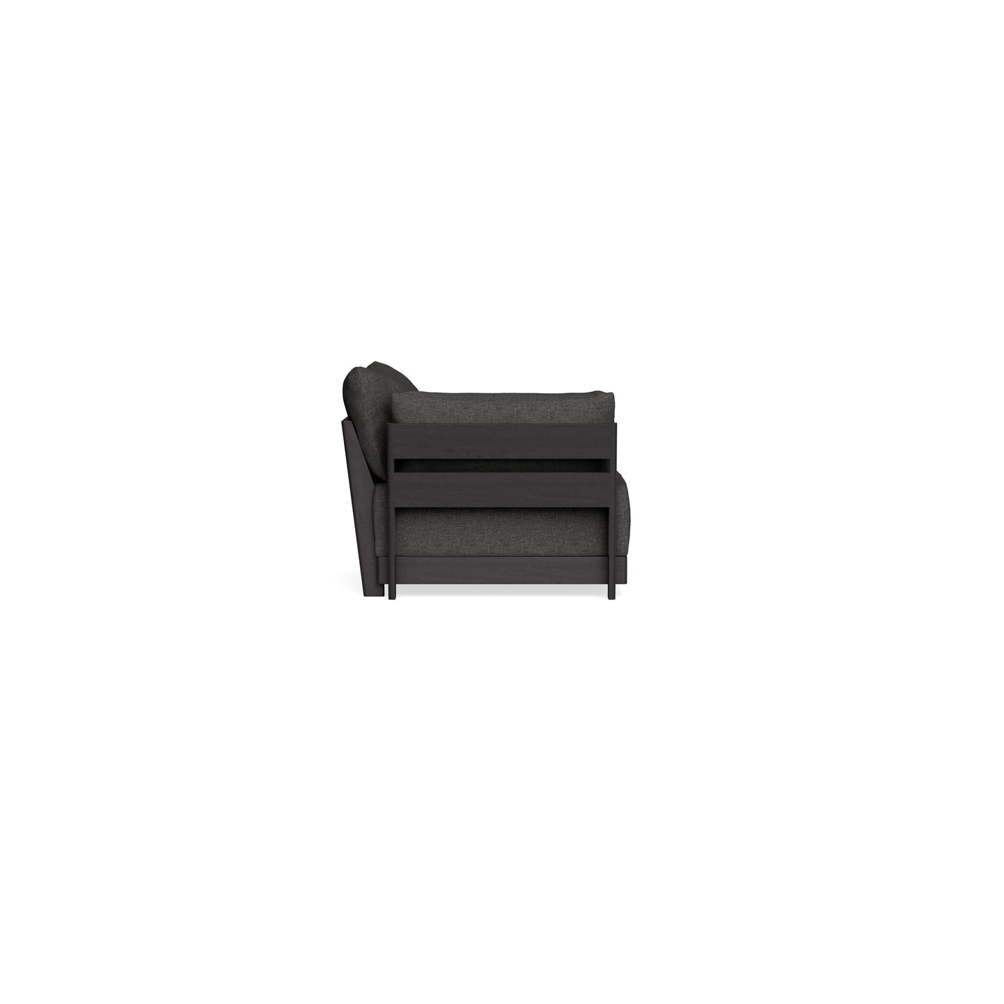 Modular Bondi Black End Chair in Graphite | Memory Foam Blend