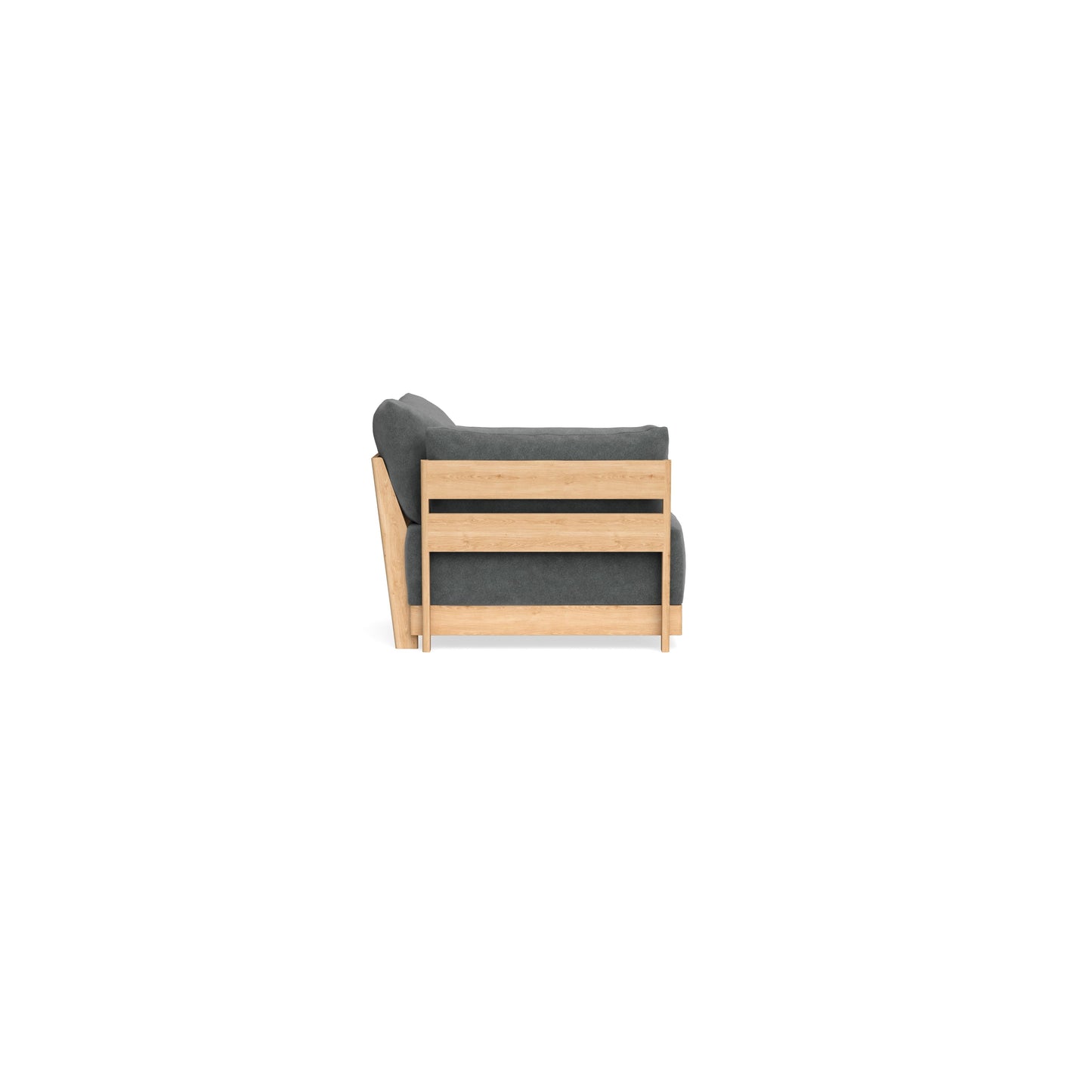Modular Bondi Latte End Chair in Chimney Gray | Memory Foam Blend