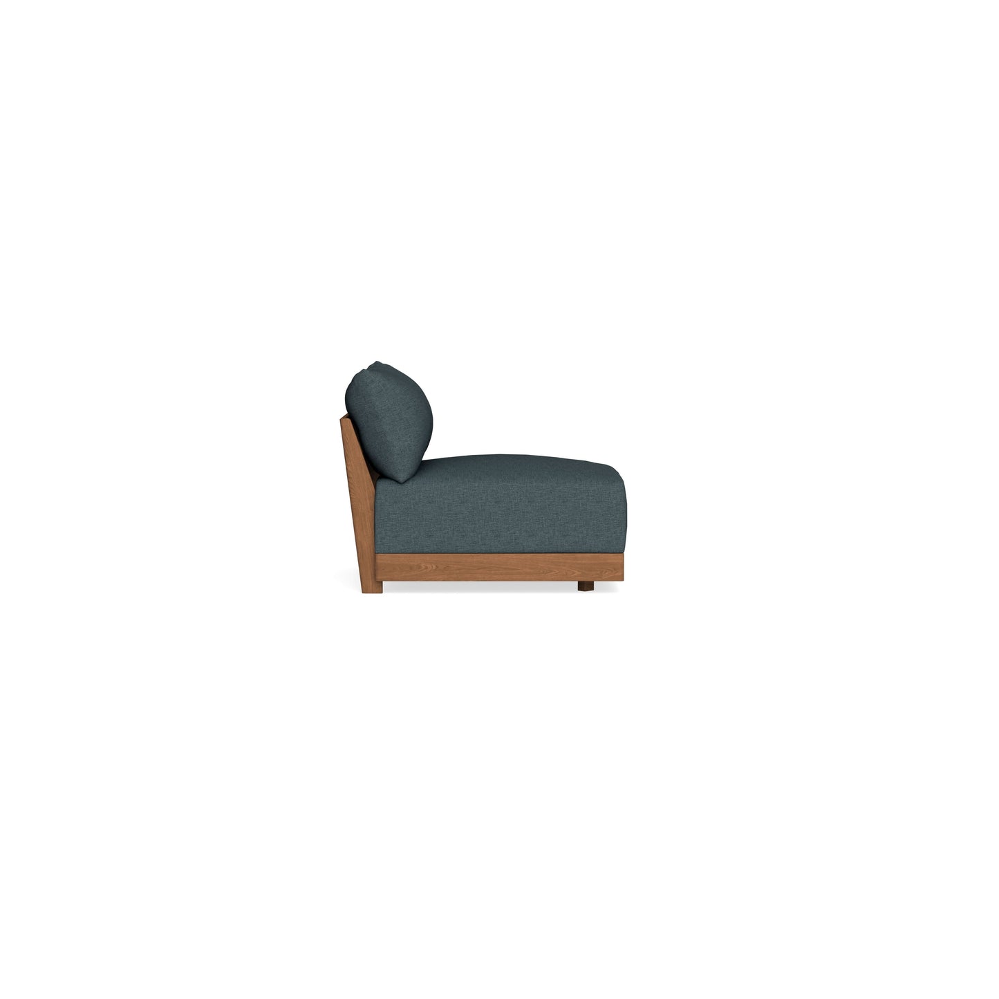 Modular Bondi Espresso Armless Chair in Ocean Gray | Memory Foam Blend