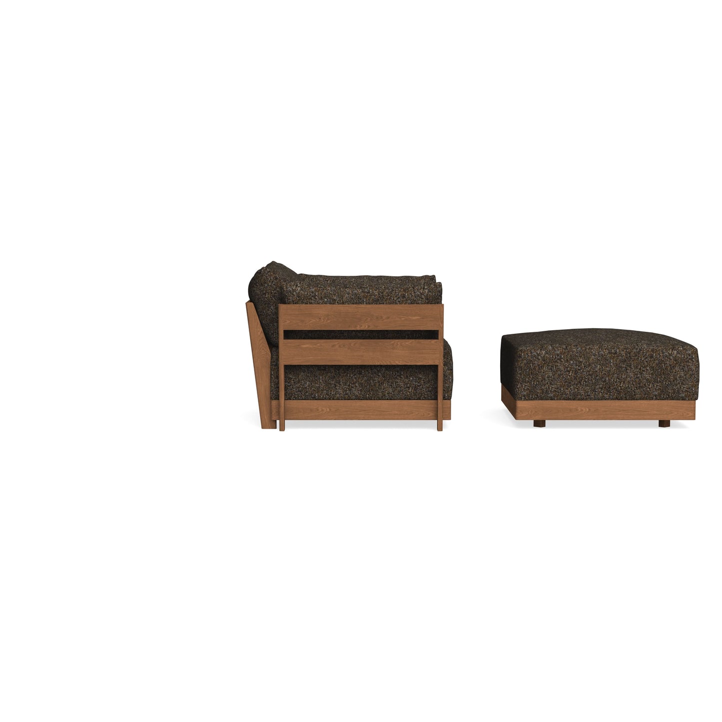 Modular Bondi Espresso Armchair + Ottoman in Phantom | Memory Foam Blend