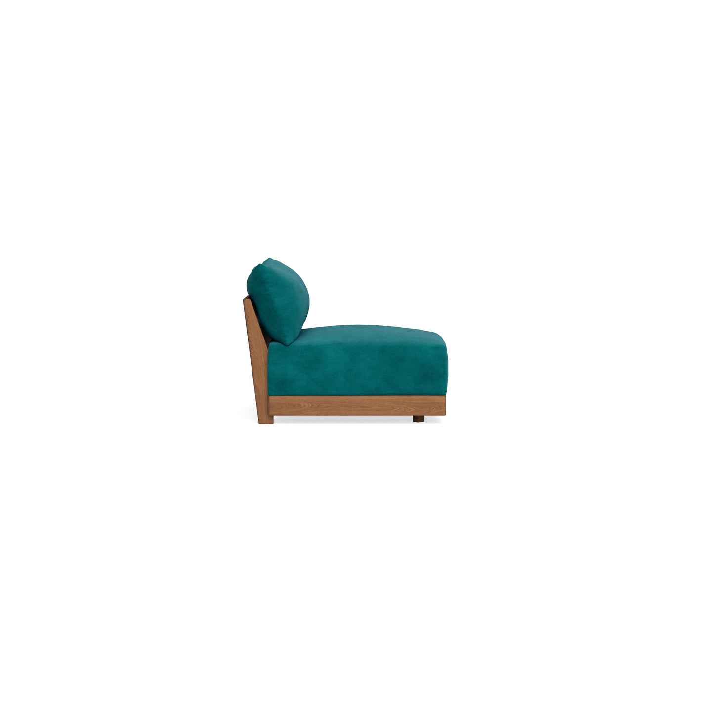 Modular Bondi Espresso Armless Chair in Peacock | Memory Foam Blend