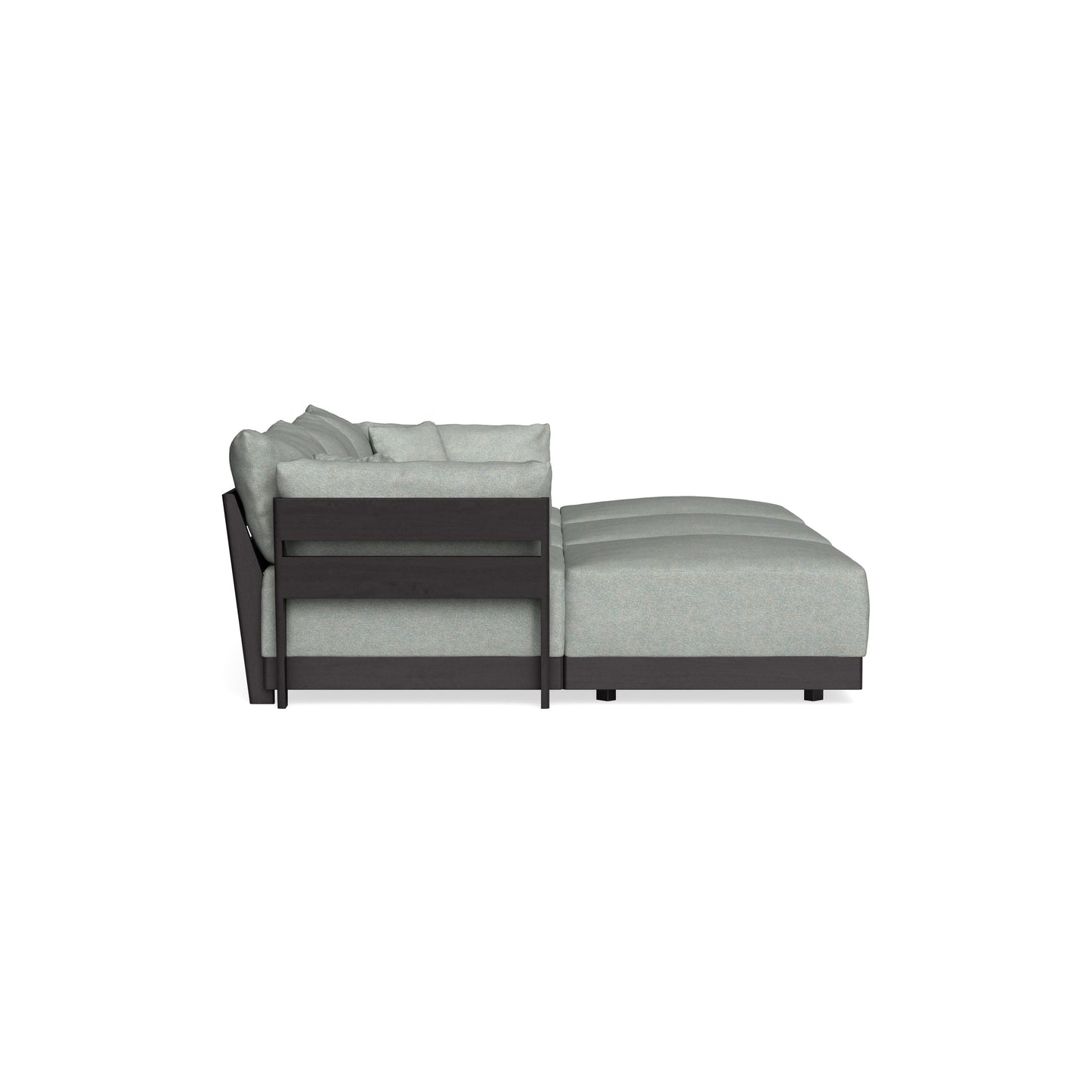 Modular Bondi Black 3-Seater Daybed Sofa Sectional in Spa | Memory Foam Blend