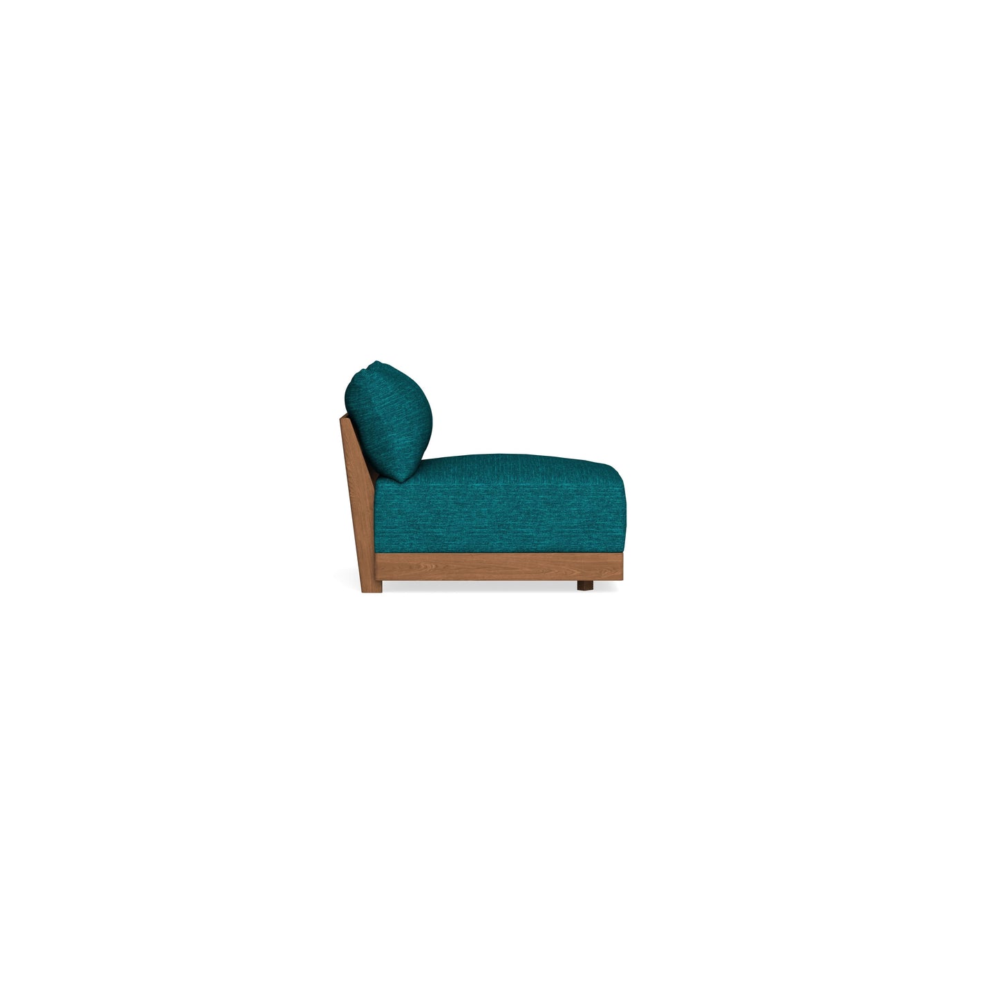 Modular Bondi Espresso Armless Chair in Marine Teal | Memory Foam Blend