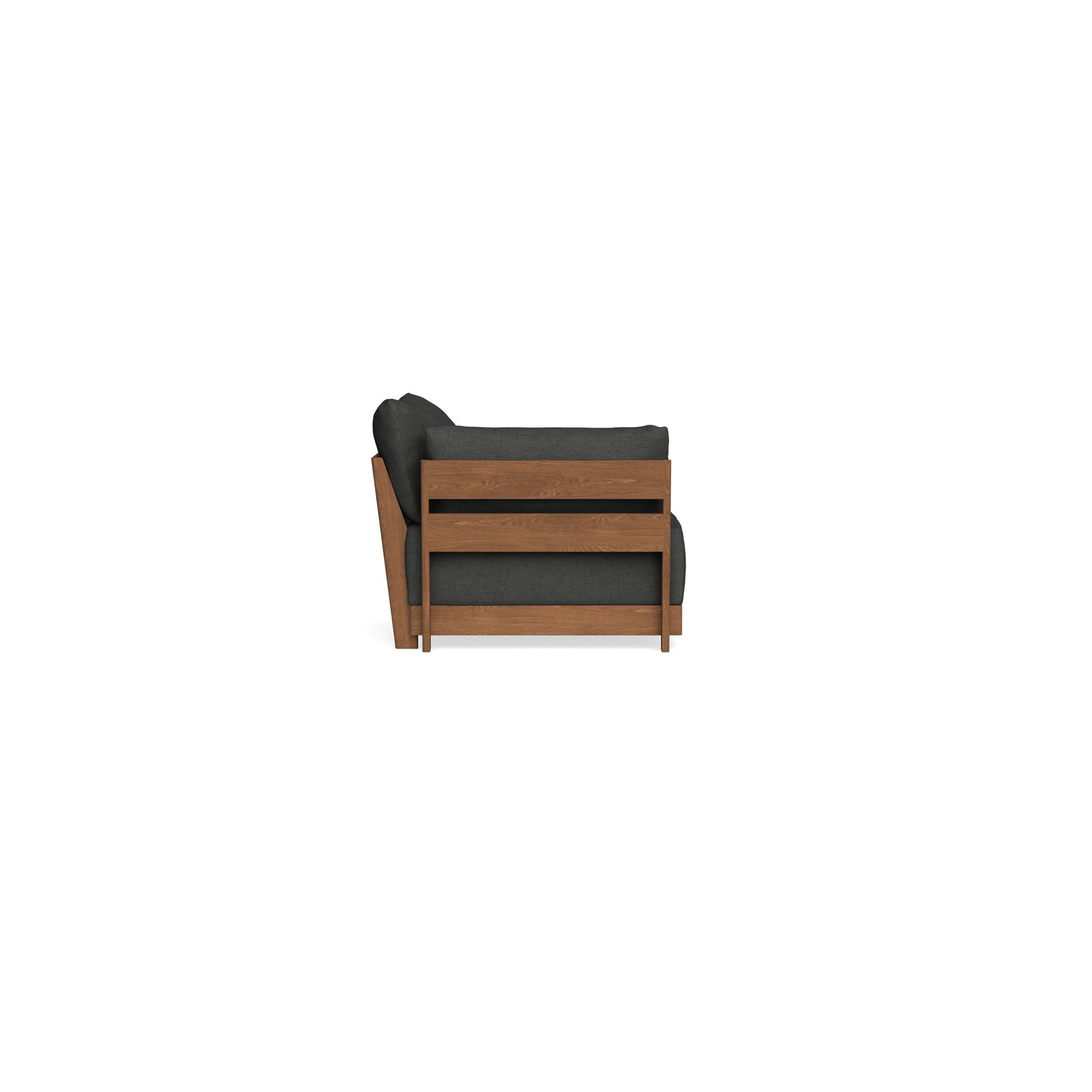 Modular Bondi Espresso End Chair in Raven Gray | Memory Foam Blend