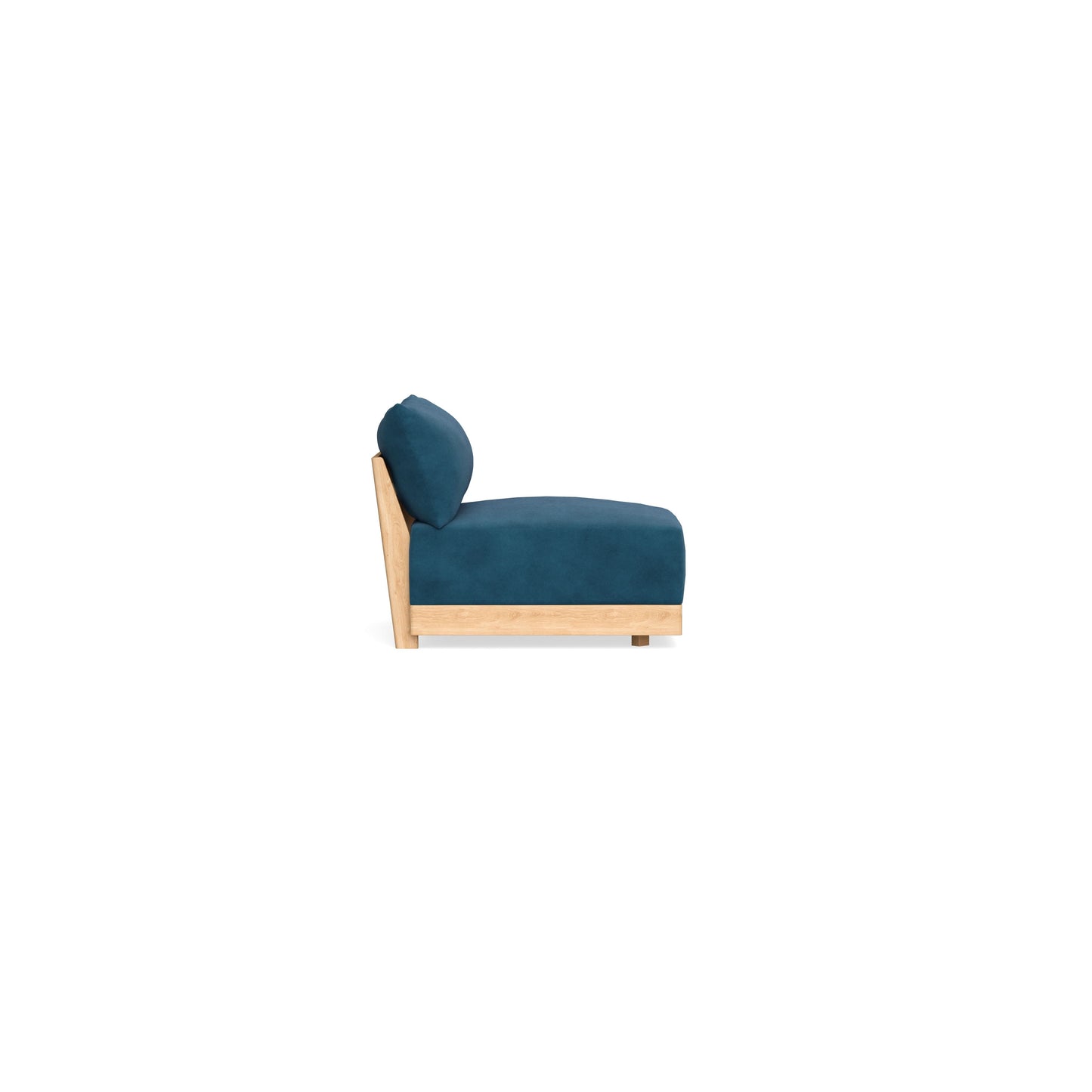 Modular Bondi Latte Armless Chair in Commodore Blue | Memory Foam Blend