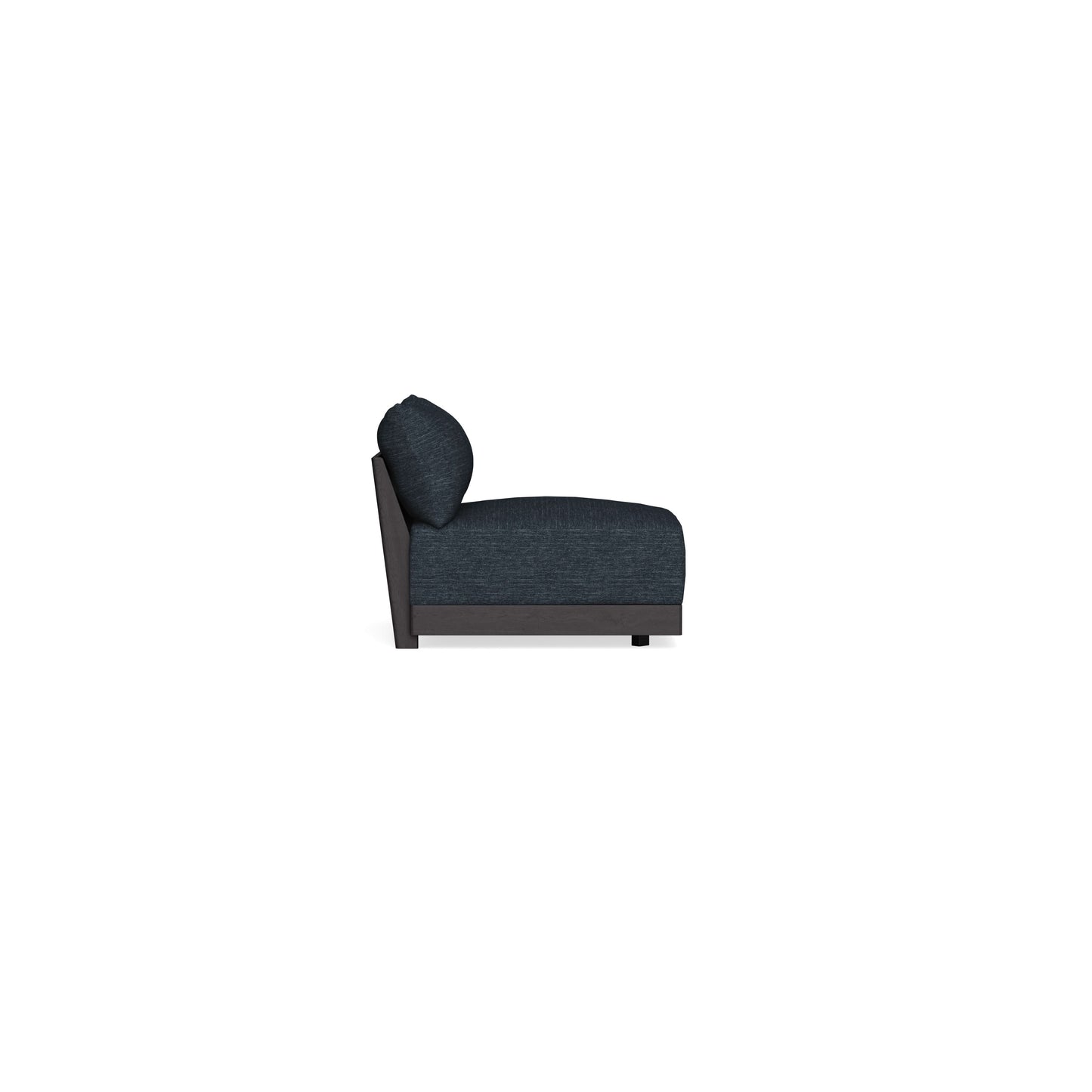 Modular Bondi Black Armless Chair in Baltic Blue | Memory Foam Blend