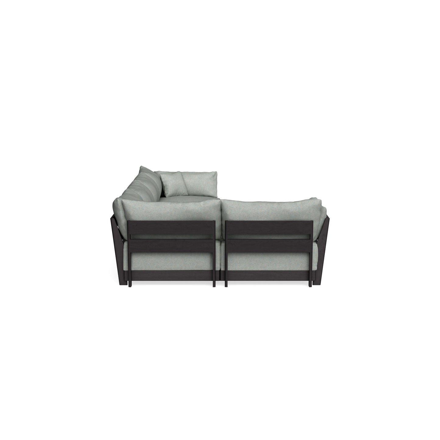 Modular Bondi Black 5-Seater L-Sectional in Spa | Memory Foam Blend