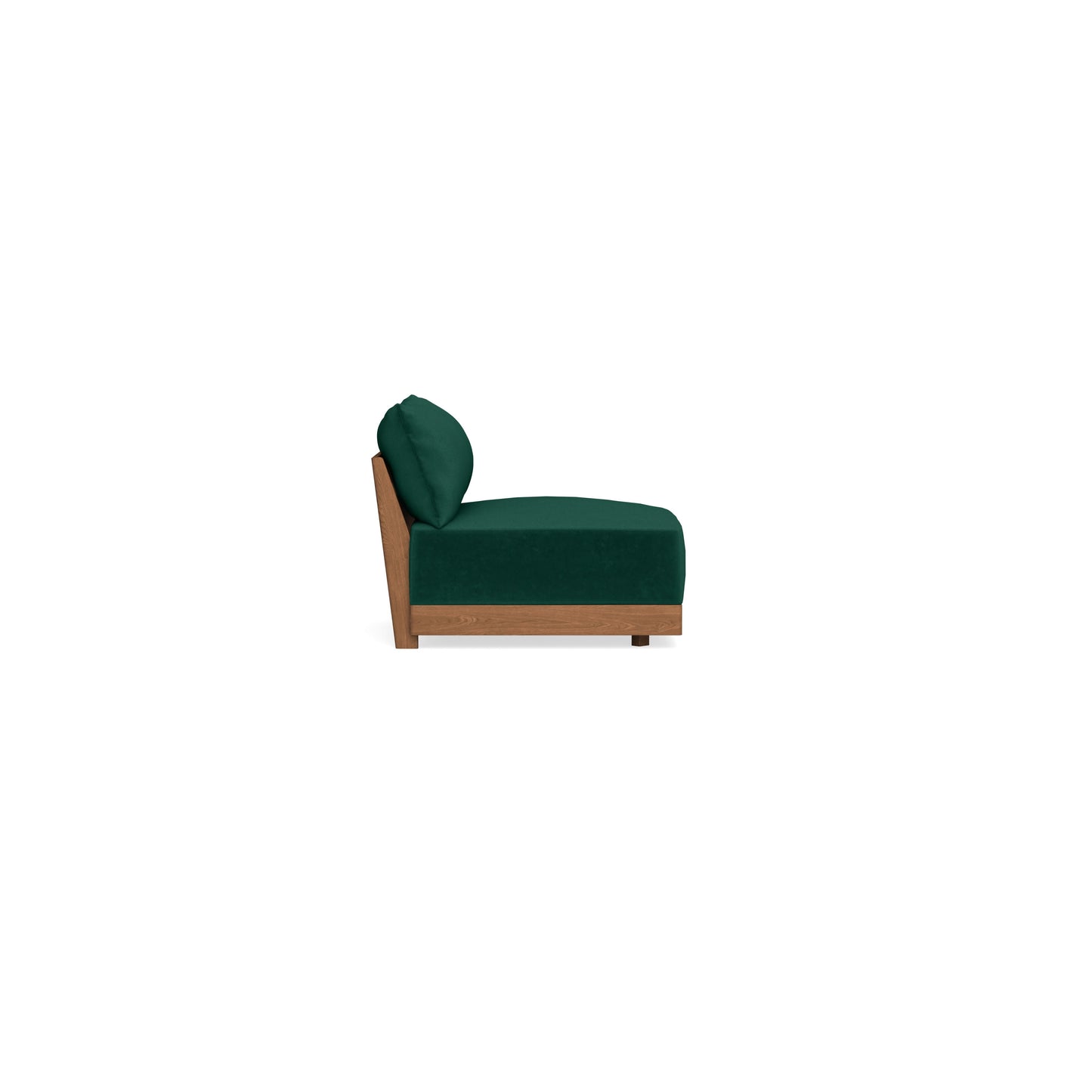 Modular Bondi Espresso Armless Chair in Evergreen | Memory Foam Blend