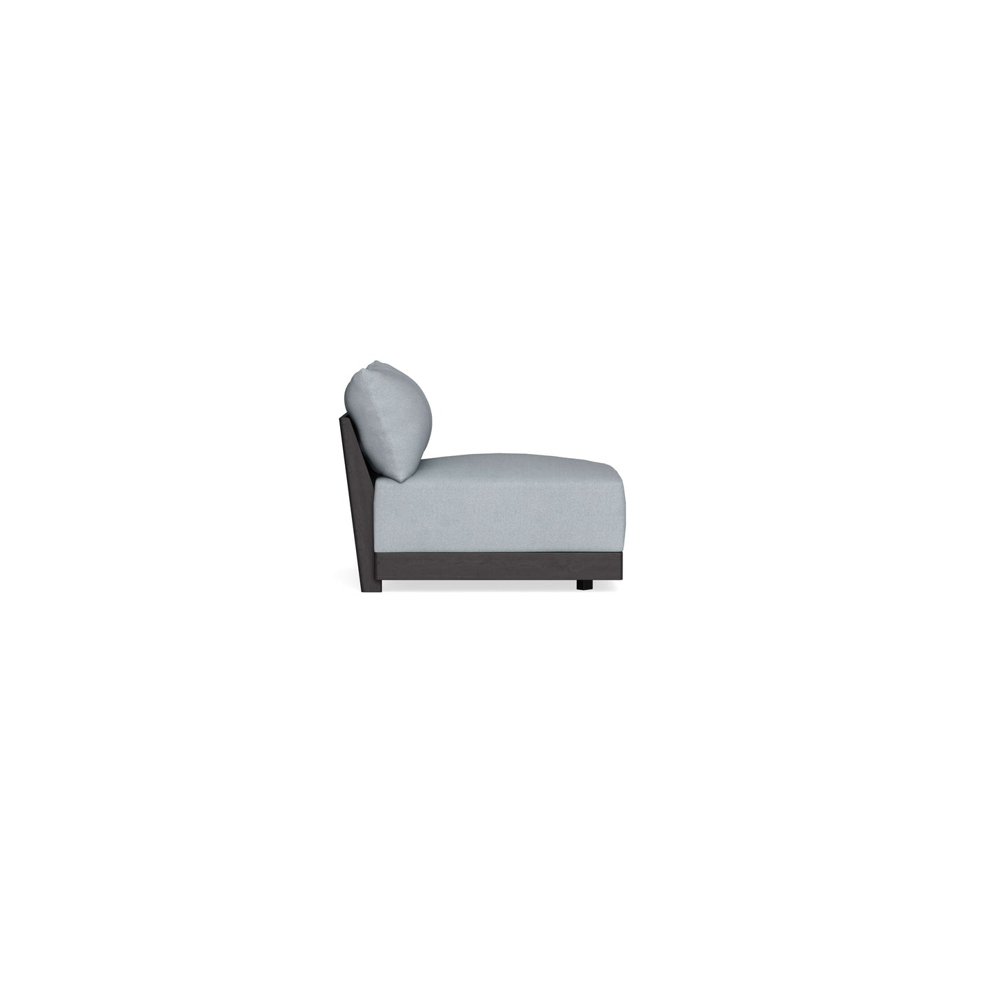 Modular Bondi Black Armless Chair in Ash | Memory Foam Blend