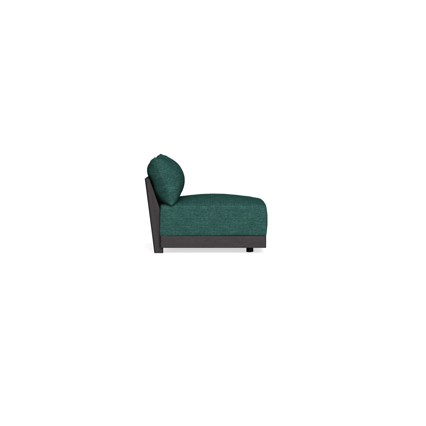 Modular Bondi Black Armless Chair in Forest Green | Memory Foam Blend