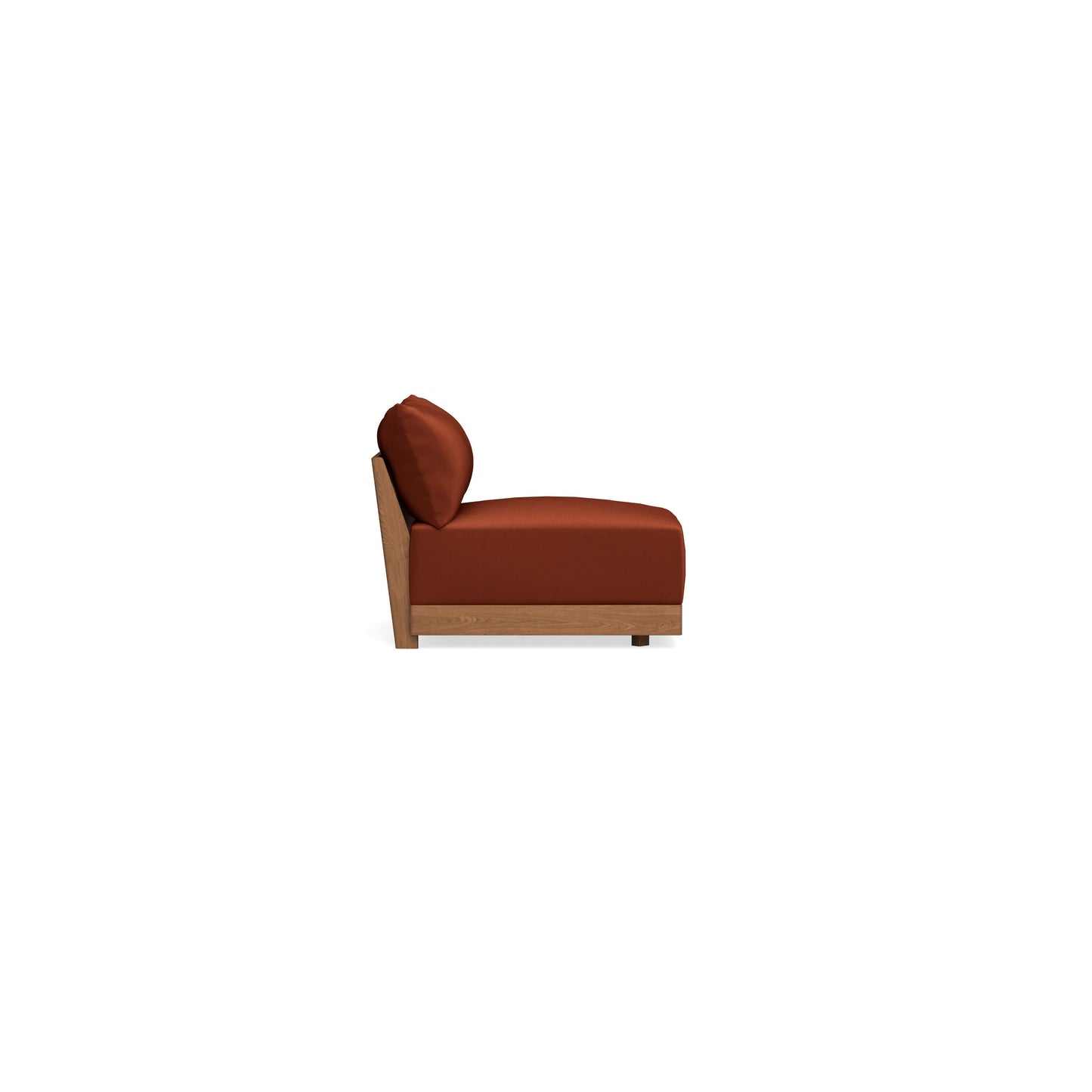 Modular Bondi Espresso Armless Chair in Rust | Memory Foam Blend