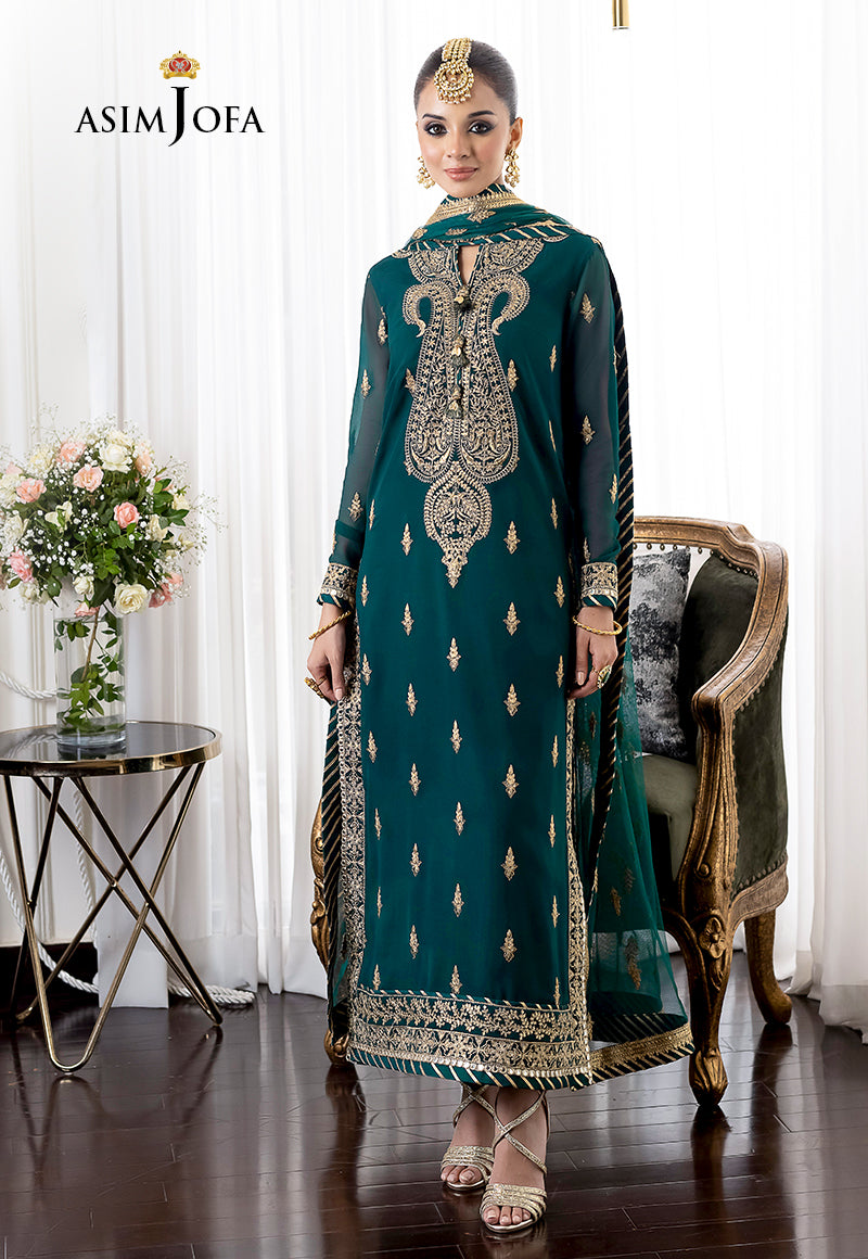 AJJM-12 EMBROIDERED GEORGETTE , ORGANZA 3 PCS