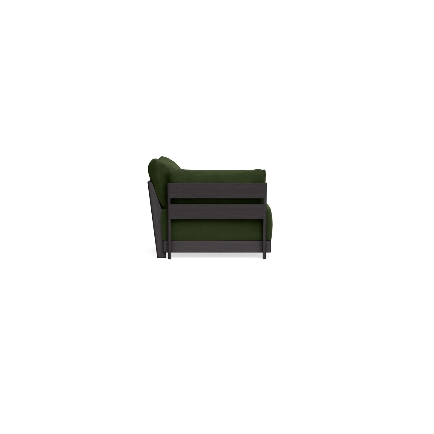 Modular Bondi Black End Chair in Tuscan Green | Memory Foam Blend
