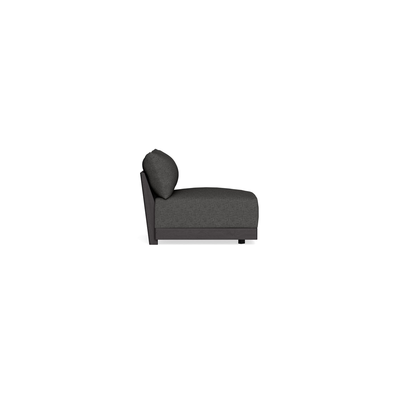 Modular Bondi Black Armless Chair in Graphite | Memory Foam Blend