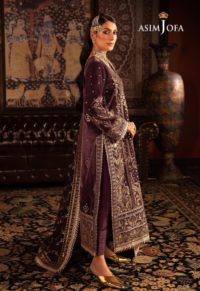 AJMMP-06 EMBROIDERED VELVET 3 PCS STITCHED