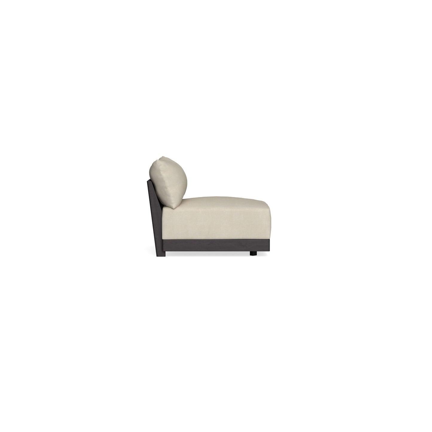 Modular Bondi Black Armless Chair in Almond | Memory Foam Blend