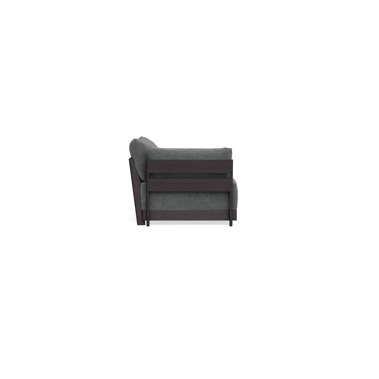 Modular Bondi Black End Chair in Chimney Gray | Memory Foam Blend