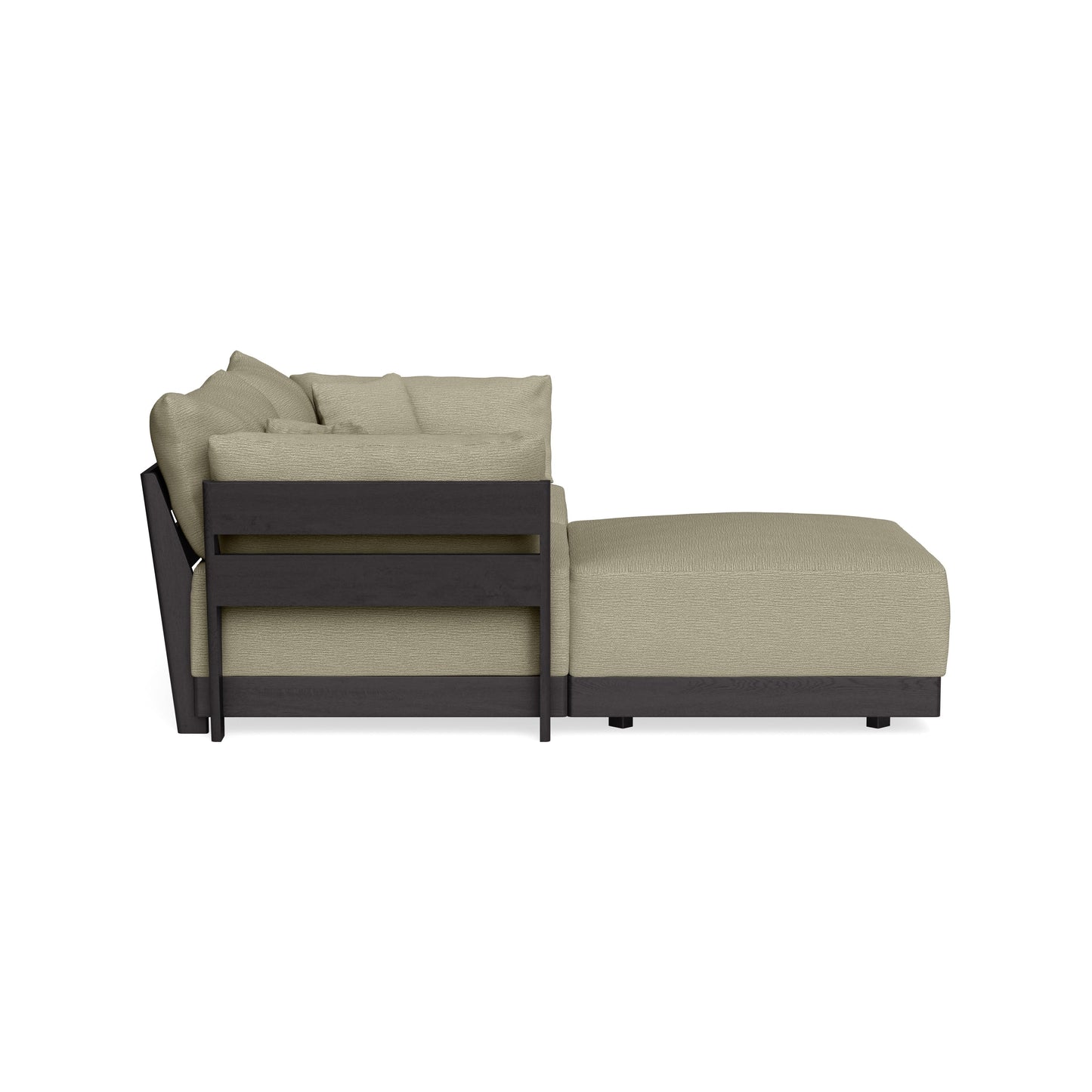 Modular Bondi Black 2-Seater Sectional in Cappuccino | Memory Foam Blend