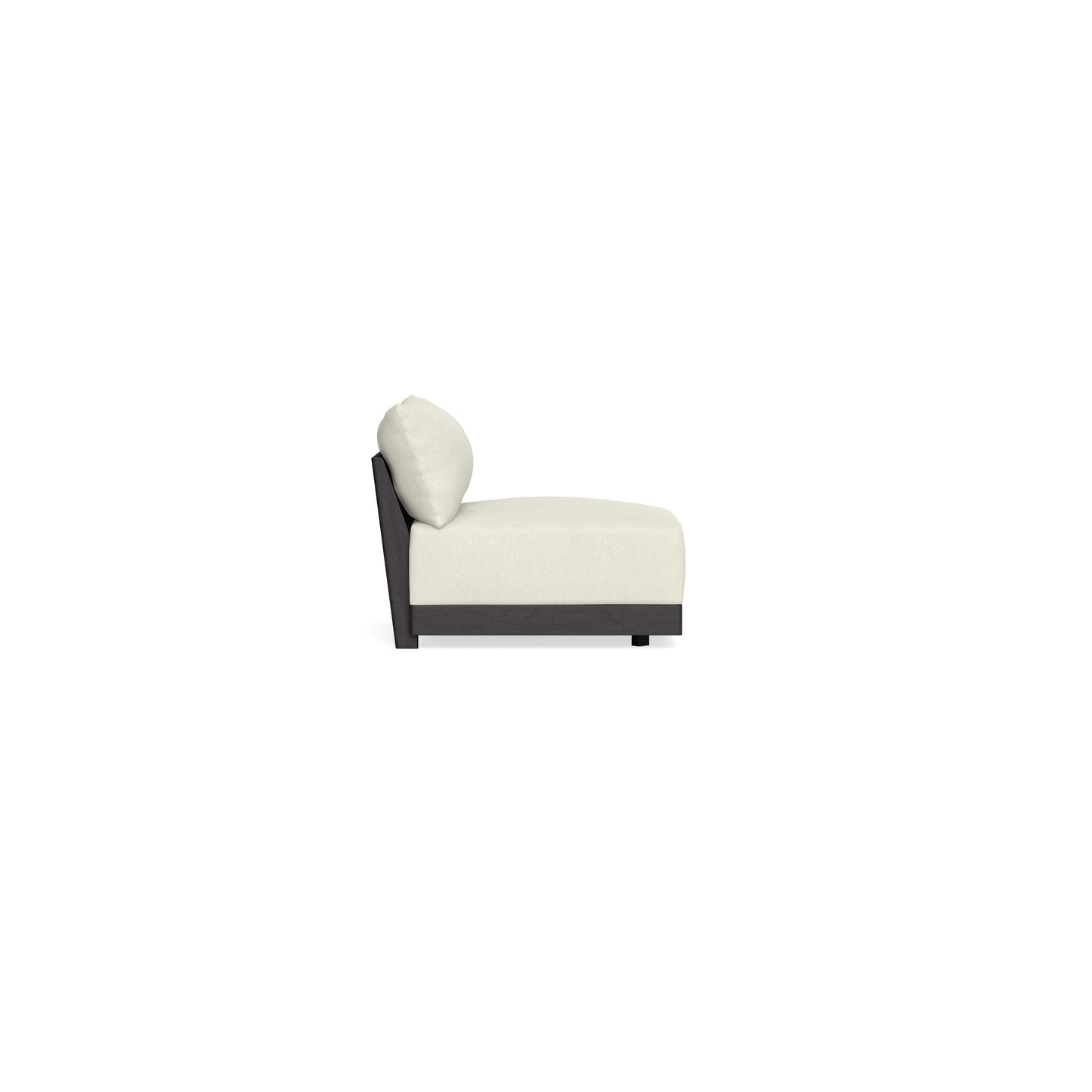 Modular Bondi Black Armless Chair in Eggshell | Memory Foam Blend