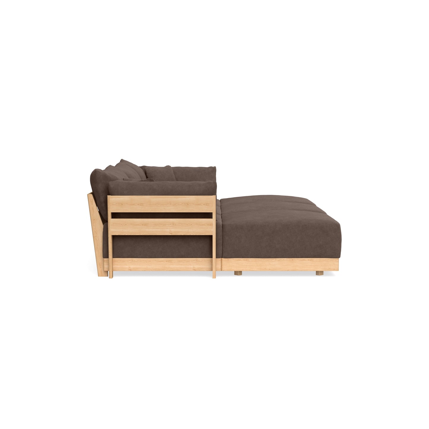 Modular Bondi Latte 3-Seater Daybed Sofa Sectional in Chocolate | Classic Blend