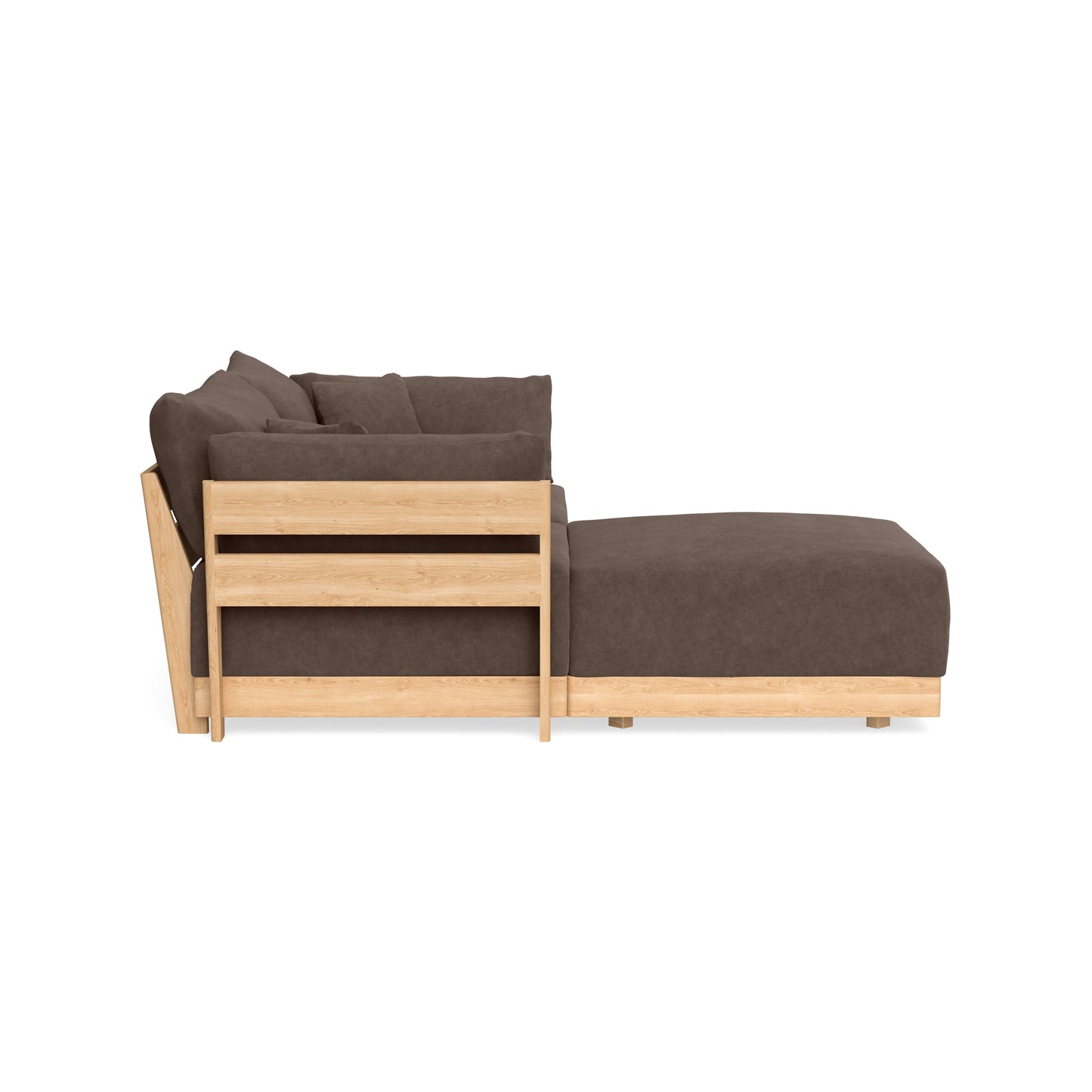 Modular Bondi Latte 2-Seater Sectional in Chocolate | Memory Foam Blend