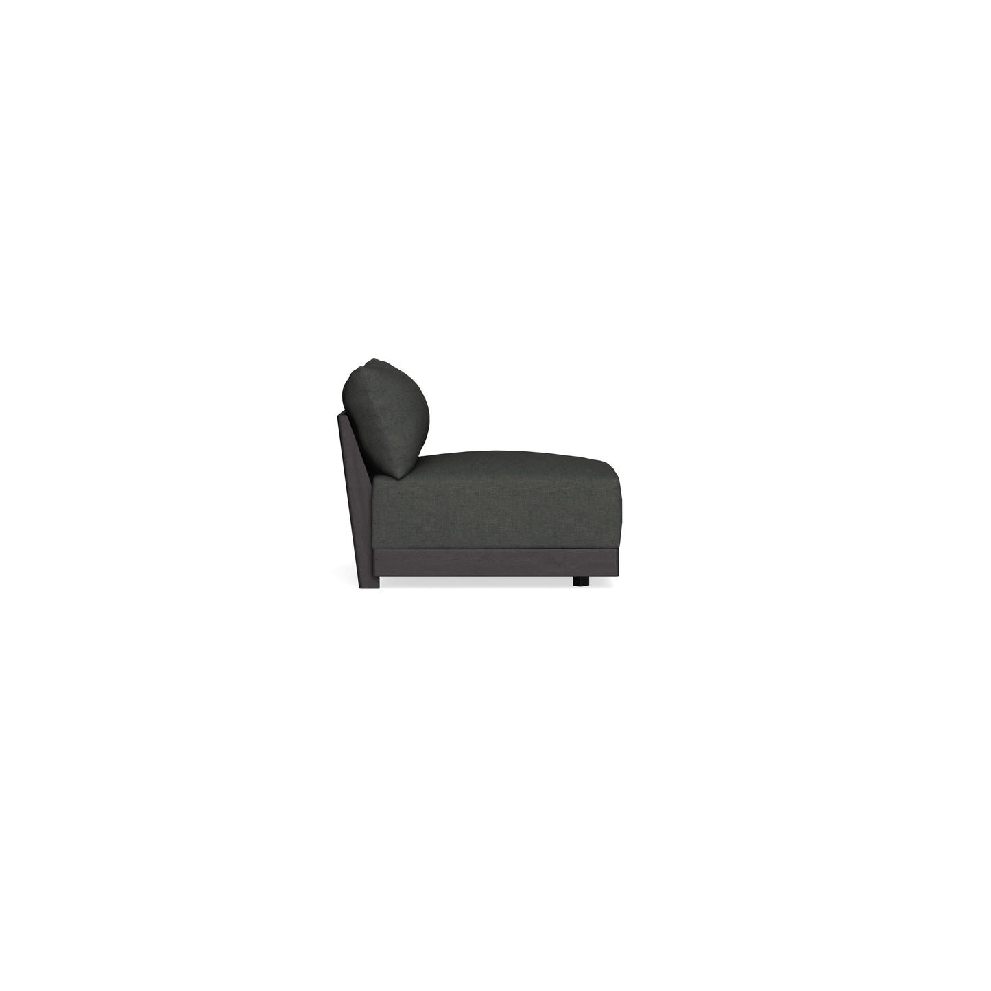 Modular Bondi Black Armless Chair in Raven Gray | Memory Foam Blend
