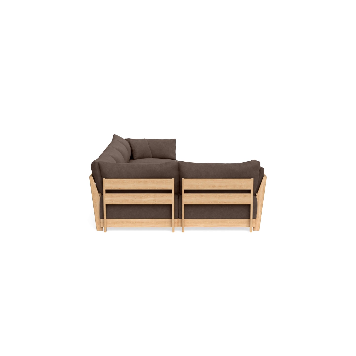 Modular Bondi Latte 5-Seater L-Sectional in Chocolate | Memory Foam Blend