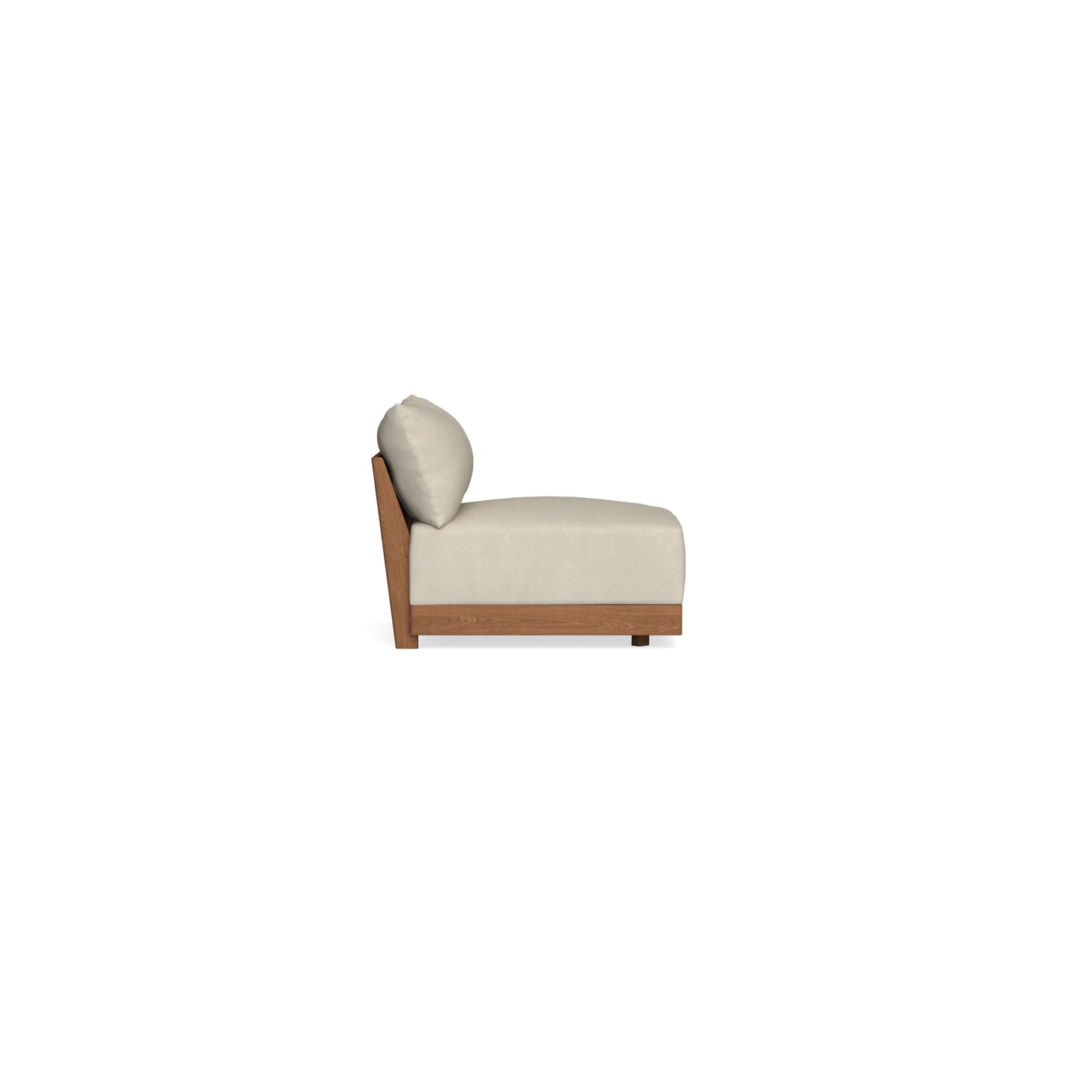 Modular Bondi Espresso Armless Chair in Almond | Memory Foam Blend