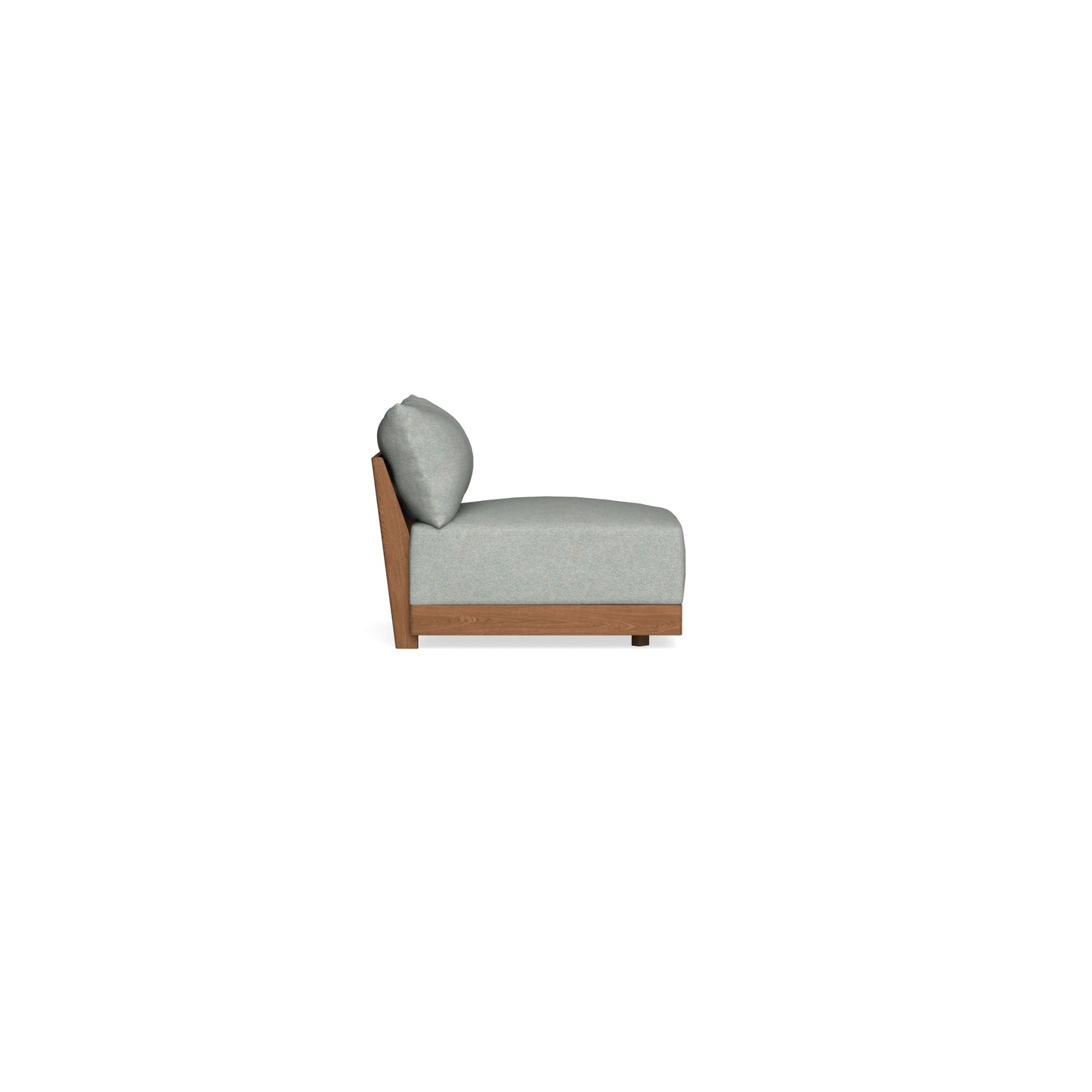 Modular Bondi Espresso Armless Chair in Spa | Memory Foam Blend