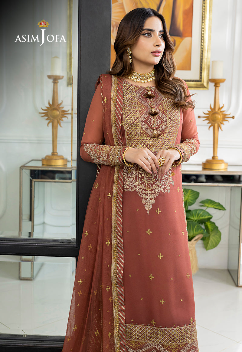 AJJM-13 EMBROIDERED GEORGETTE , ORGANZA 3 PCS