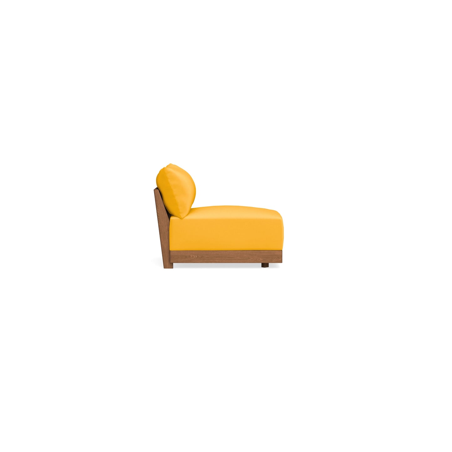 Modular Bondi Espresso Armless Chair in Marigold | Memory Foam Blend