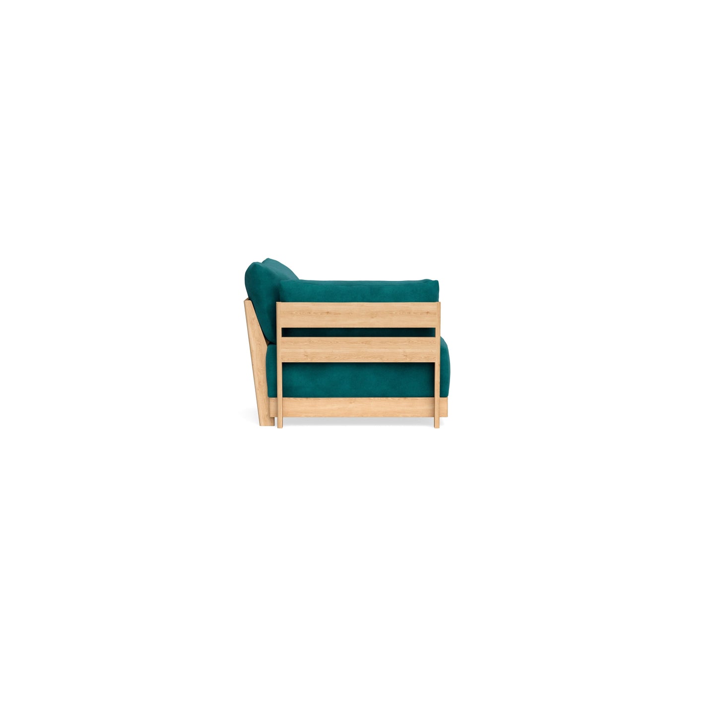 Modular Bondi Latte End Chair in Peacock | Memory Foam Blend