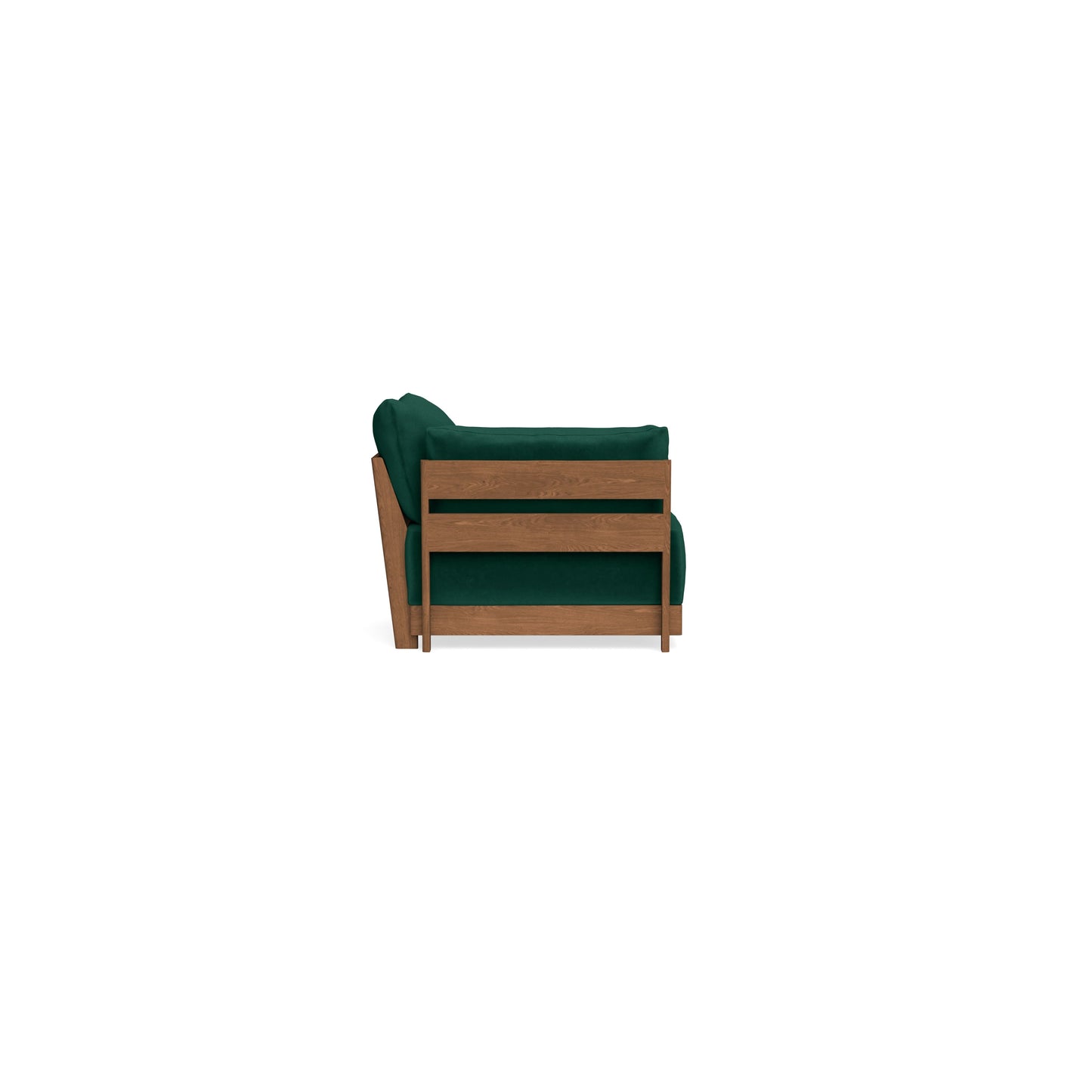 Modular Bondi Espresso End Chair in Evergreen | Memory Foam Blend