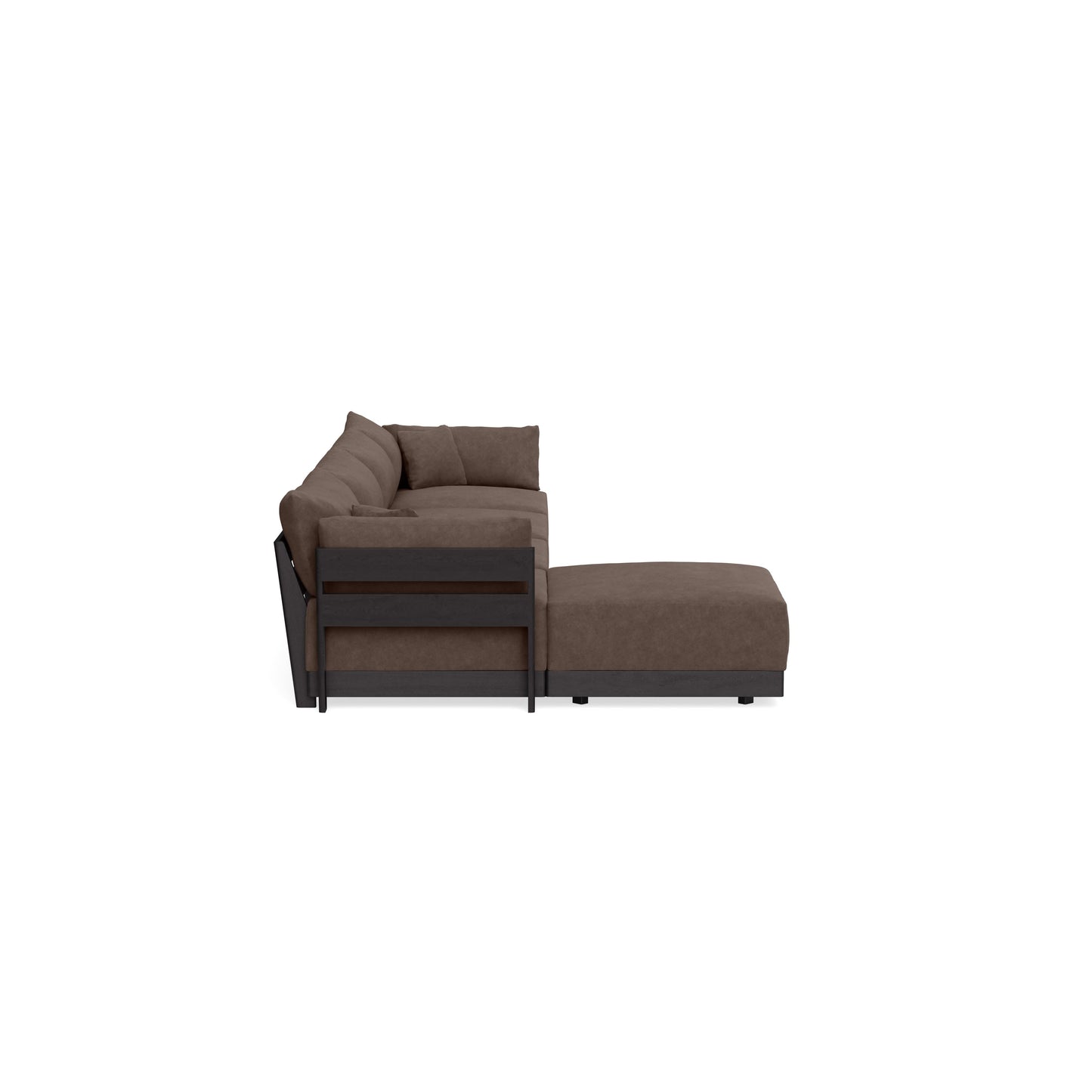 Modular Bondi Black 4-Seater Sectional in Chocolate | Memory Foam Blend