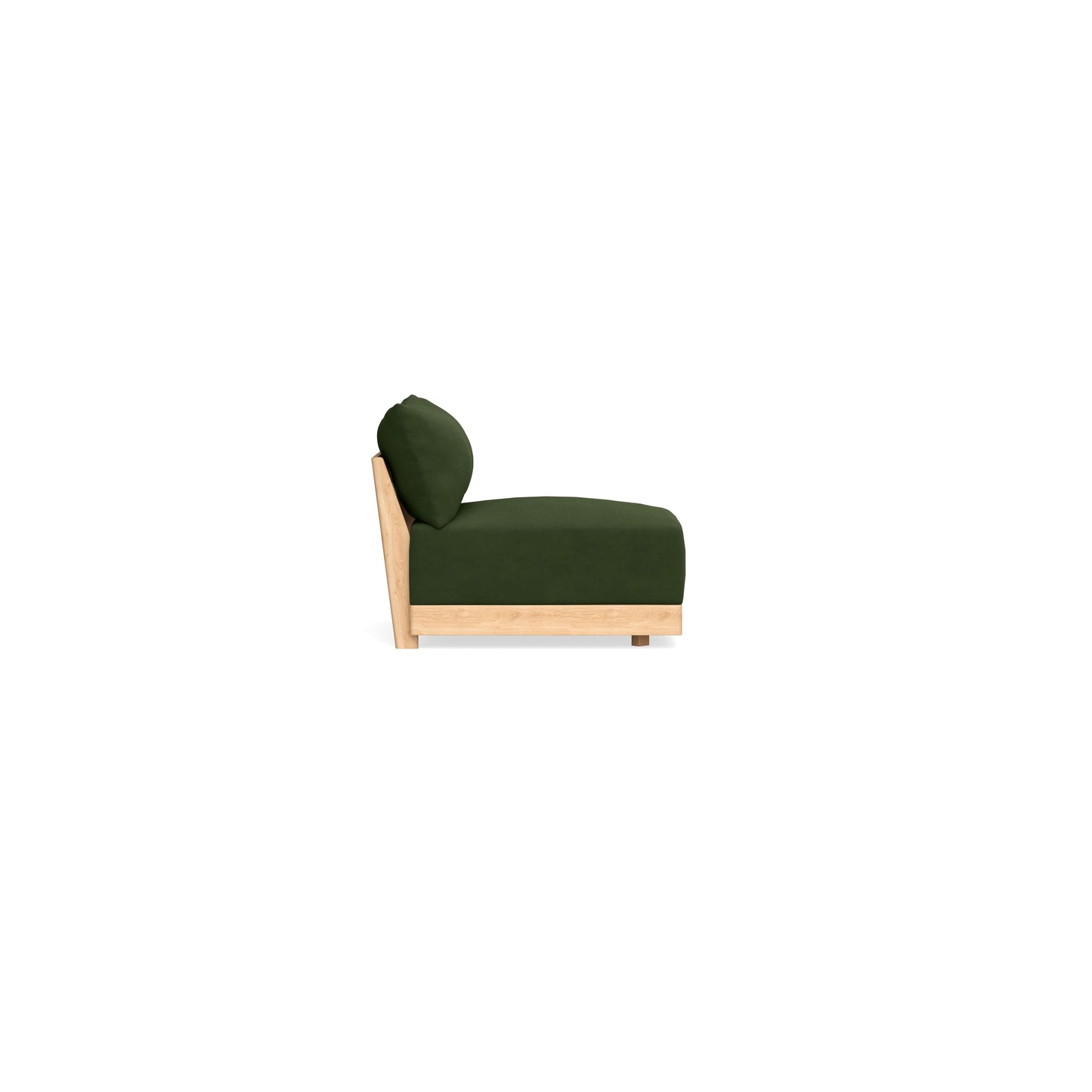 Modular Bondi Latte Armless Chair in Tuscan Green | Memory Foam Blend
