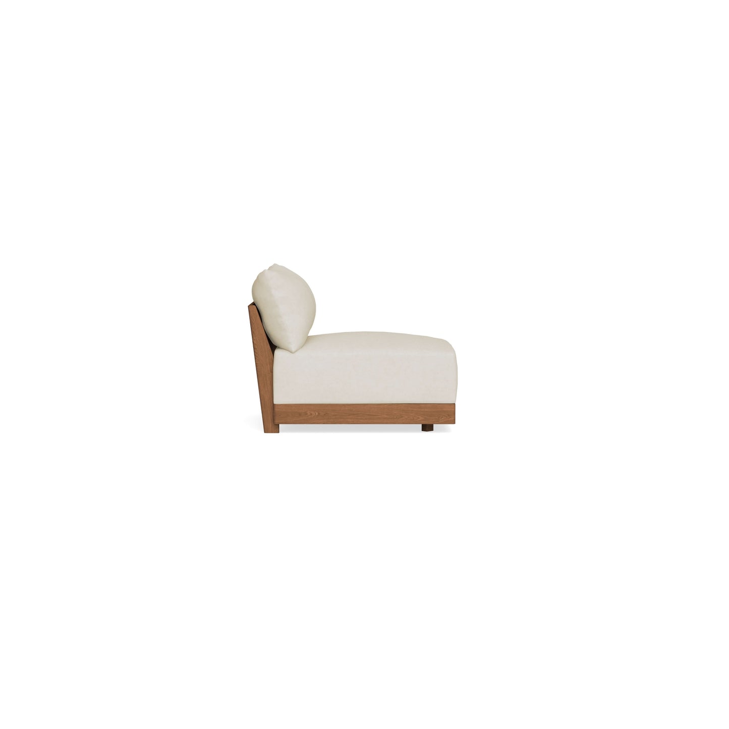 Modular Bondi Espresso Armless Chair in Mascarpone | Memory Foam Blend