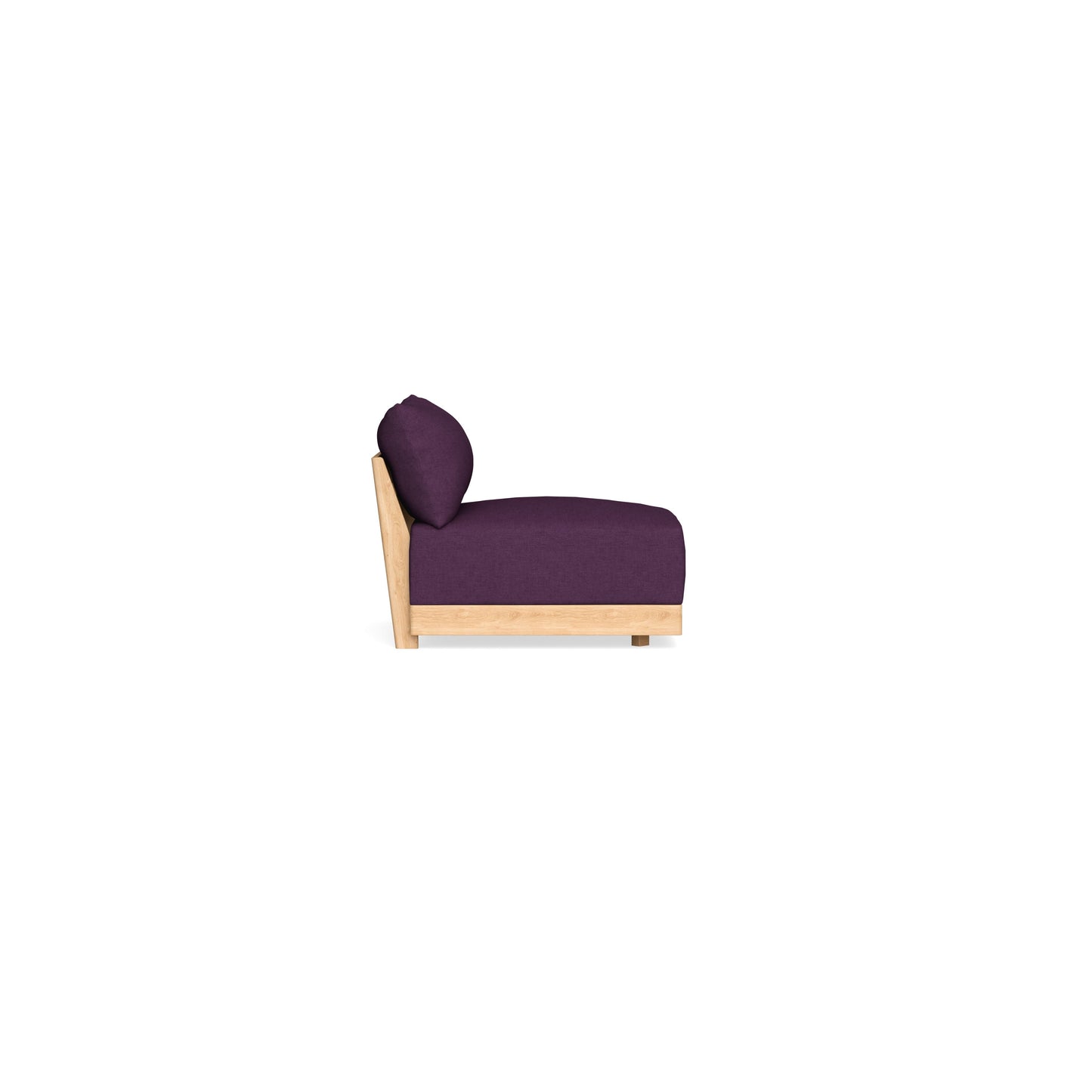 Modular Bondi Latte Armless Chair in Aubergine | Memory Foam Blend